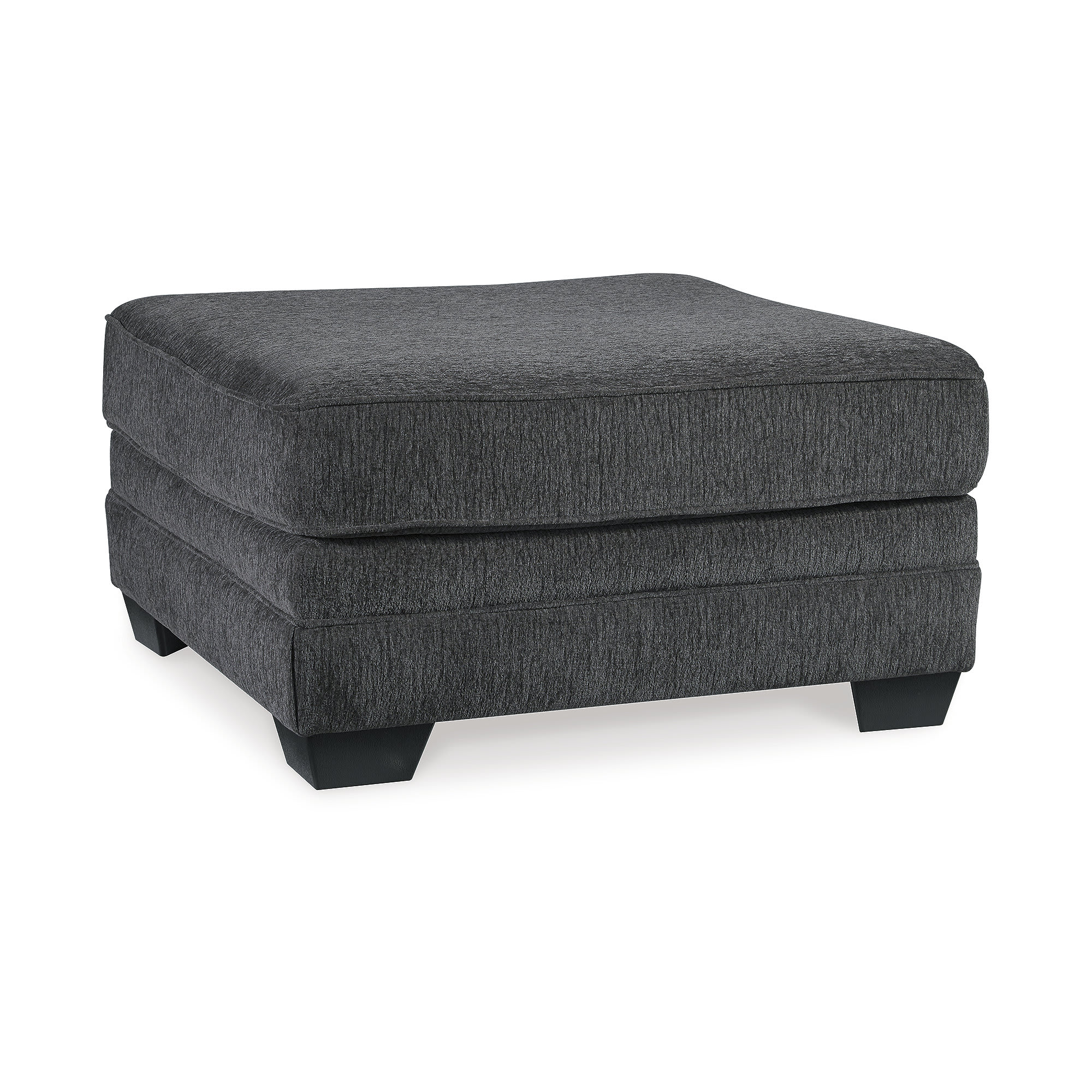 Signature Design by Ashley 7260008 Tracling Slate Gray Contemporary Style Oversized Accent Ottoman with Plush Polyester Upholstery