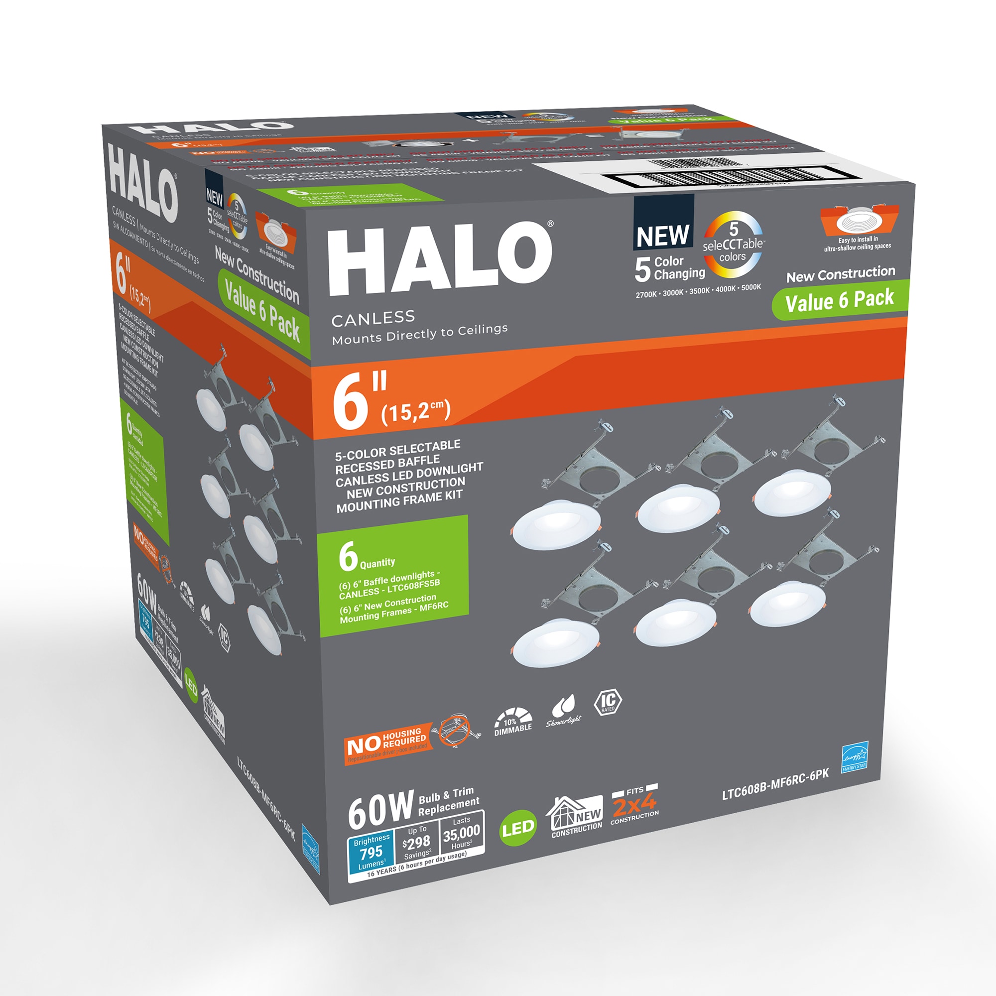 HALO LTC608B-MF6RC-6PK Recessed-Kits - View #2