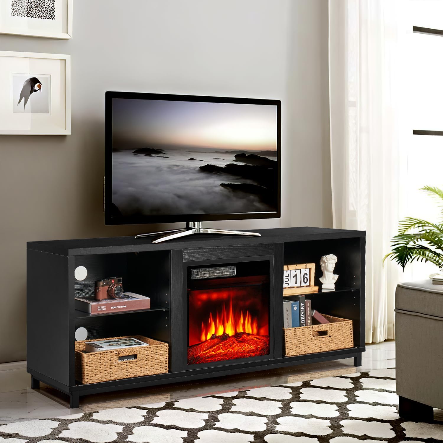 AOXUN H21015BK+H20015 Electric-Fireplaces - View #7