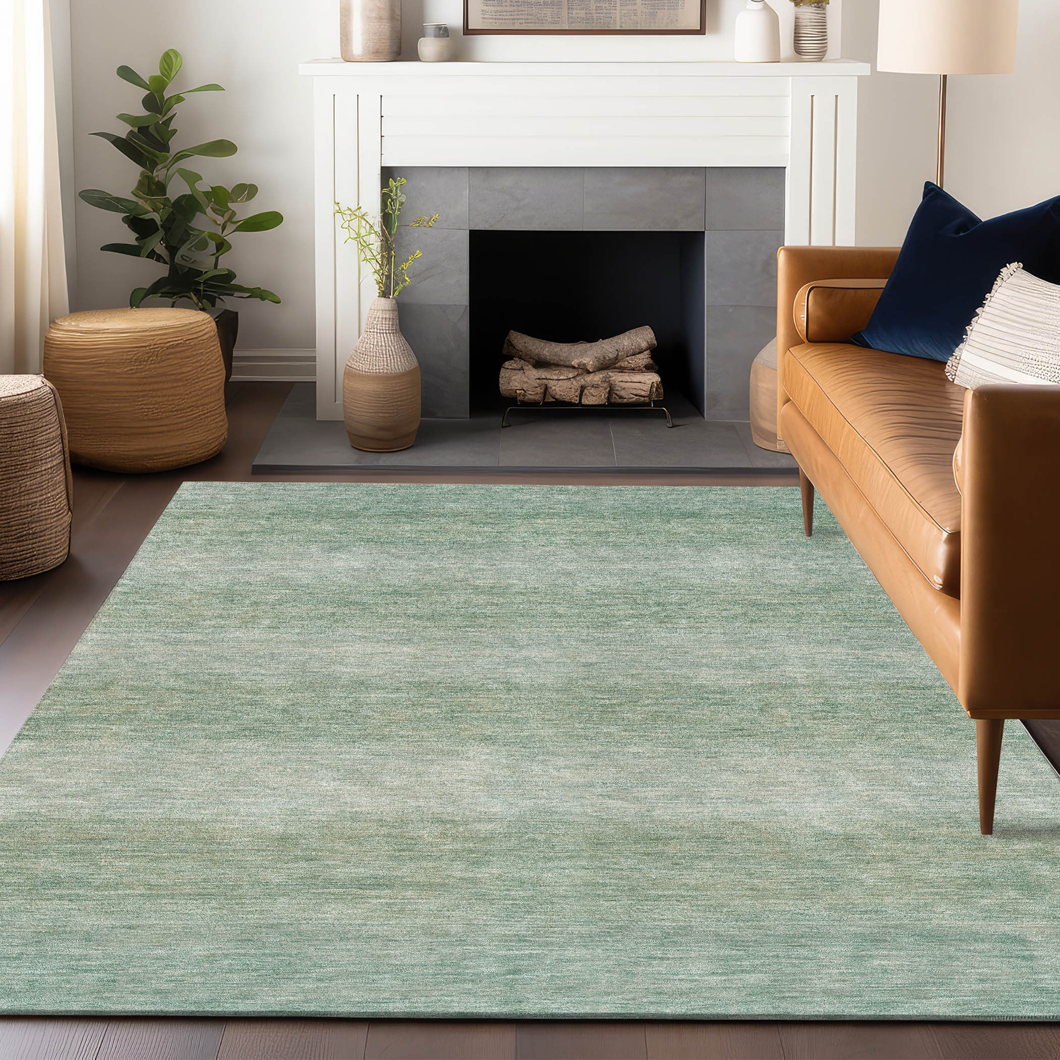 Addison Rugs ACN1733AQ8X10 Chantille ACN1733AQ 8 x 10 (ft) Loomed Polyester Aqua Rectangular Indoor/Outdoor Machine washable Area rug