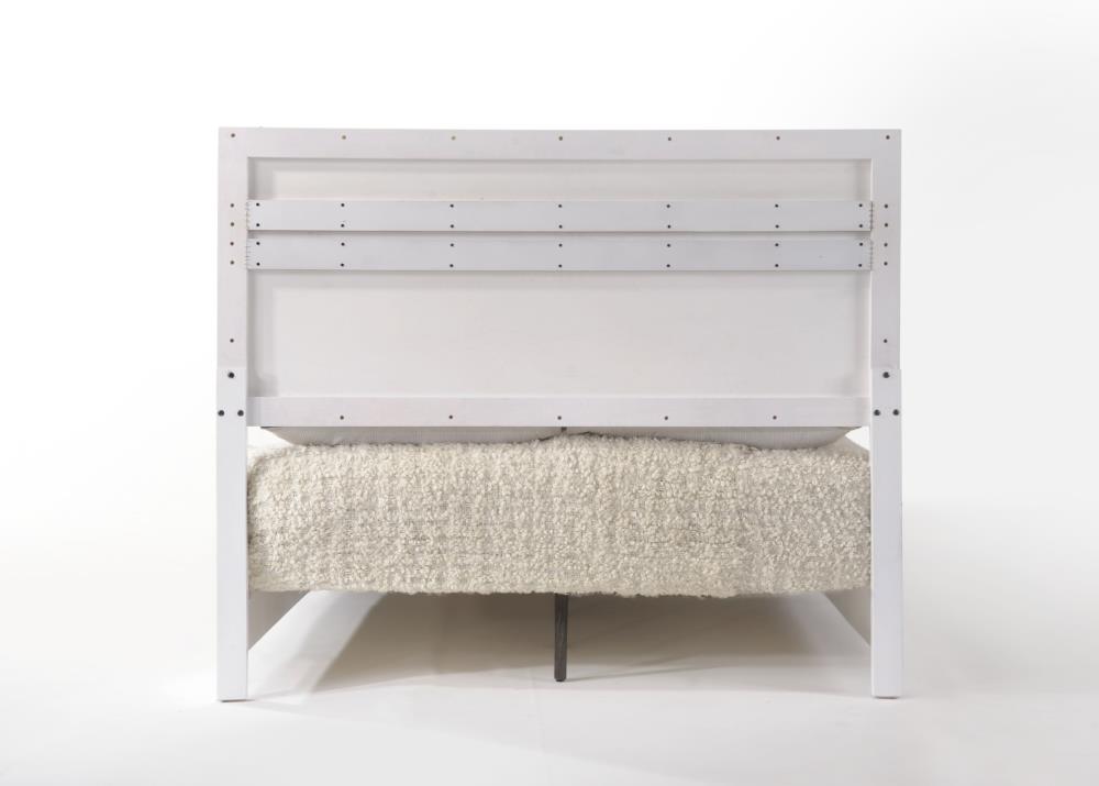 Luxe Bright White and Gray King Bed with Mirrored Accents