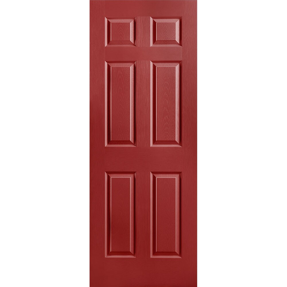 Masonite 1316874 Traditional 30-in x 80-in Barn Red 6-panel Textured Solid core Prefinished Molded composite Slab Door
