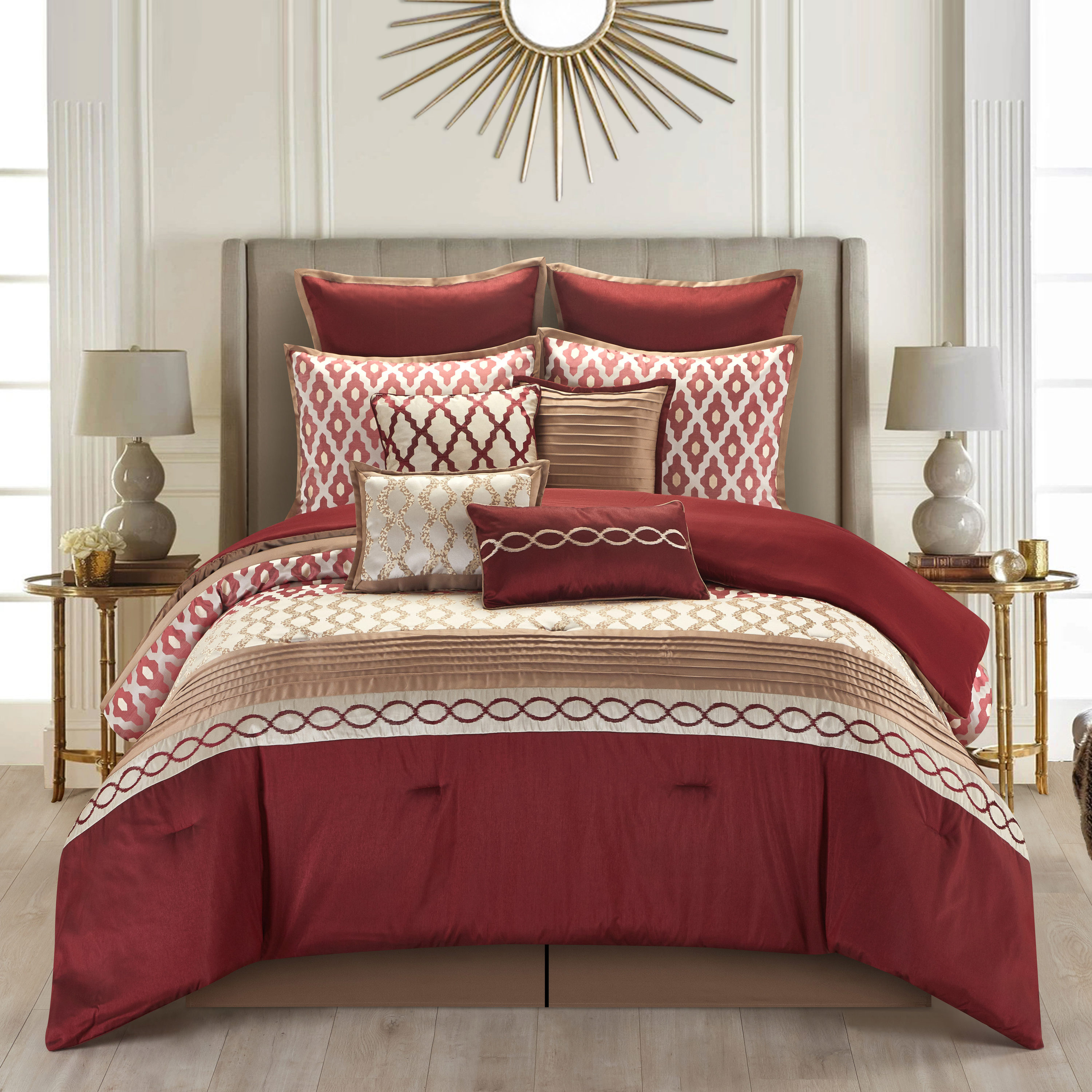 Grand Avenue 7-Piece Multi California King Comforter Set in the