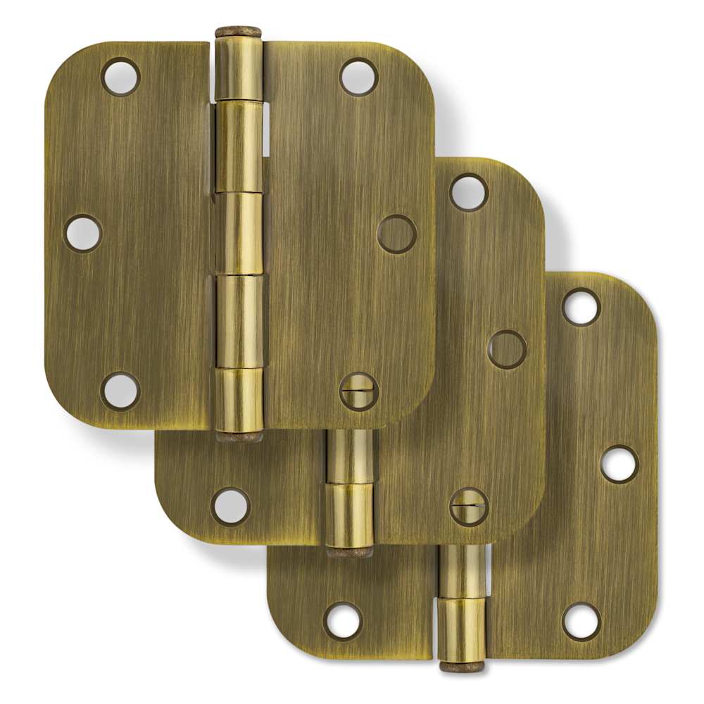 Miseno  MDH3503 31/2 x 31/2 Plain Bearing 5/8 Inch Radius Corner Door Hinge  Pack of 3