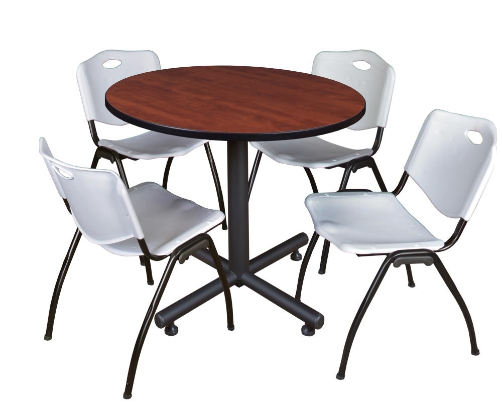 Regency TKB42RNDCH47GY Breakroom Red 4-Person Training Table (42-in W x 29-in H)