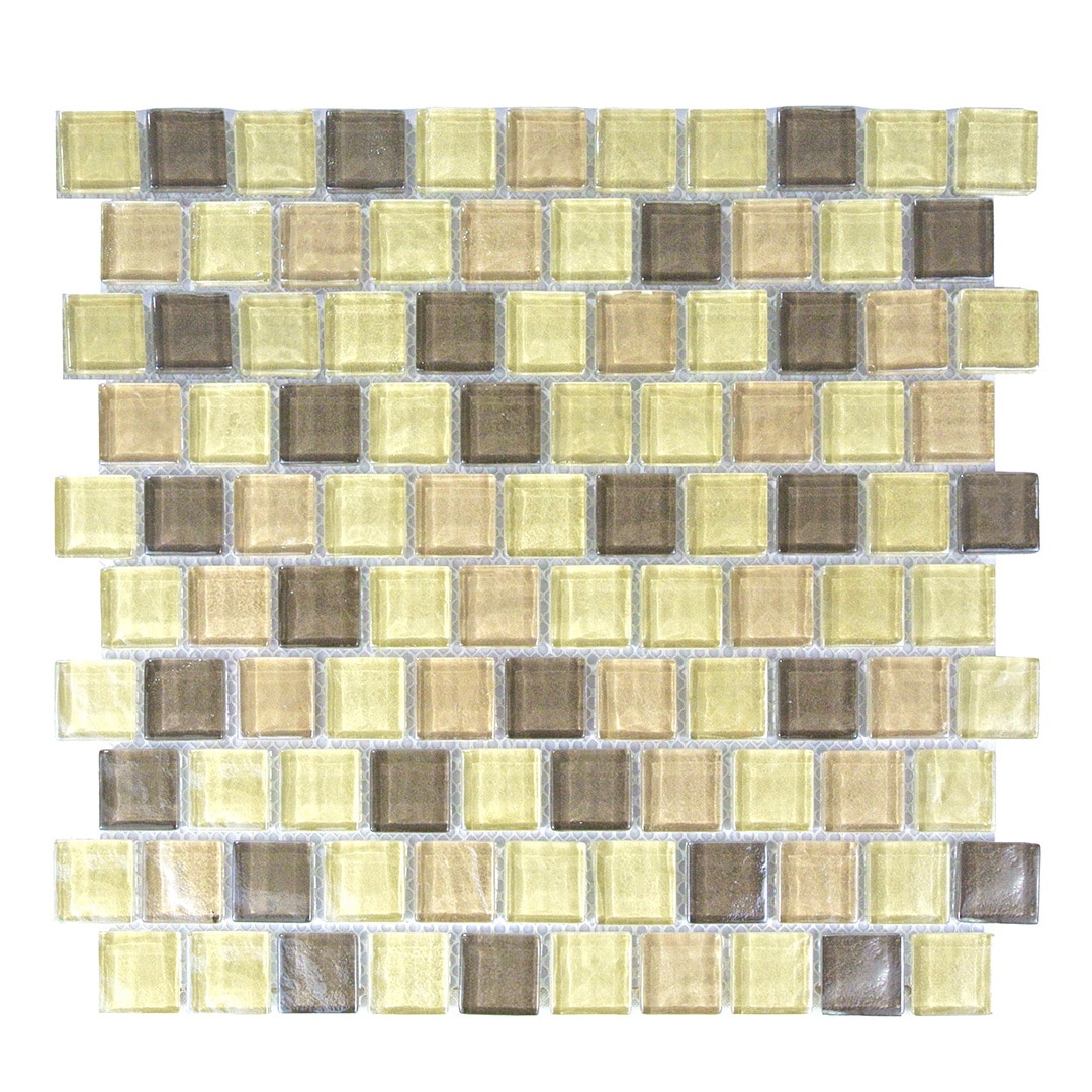 Abolos LWSGEO0101-PU Geo Beige 12-in x 12-in Glossy Glass Mosaic Wall Tile ( 10.08-sq ft Carton )