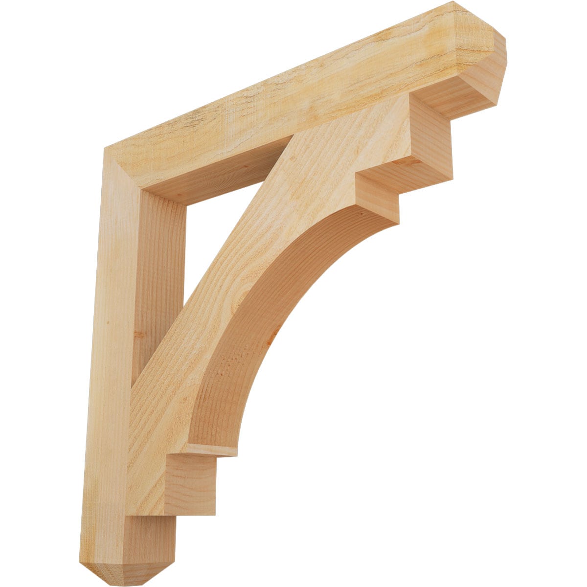 Ekena Millwork BKT04X28X28MRC04RDF Merced craftsman rough sawn 4-in x 28-in x 28-in Douglas fir Brown Wood Standard bracket