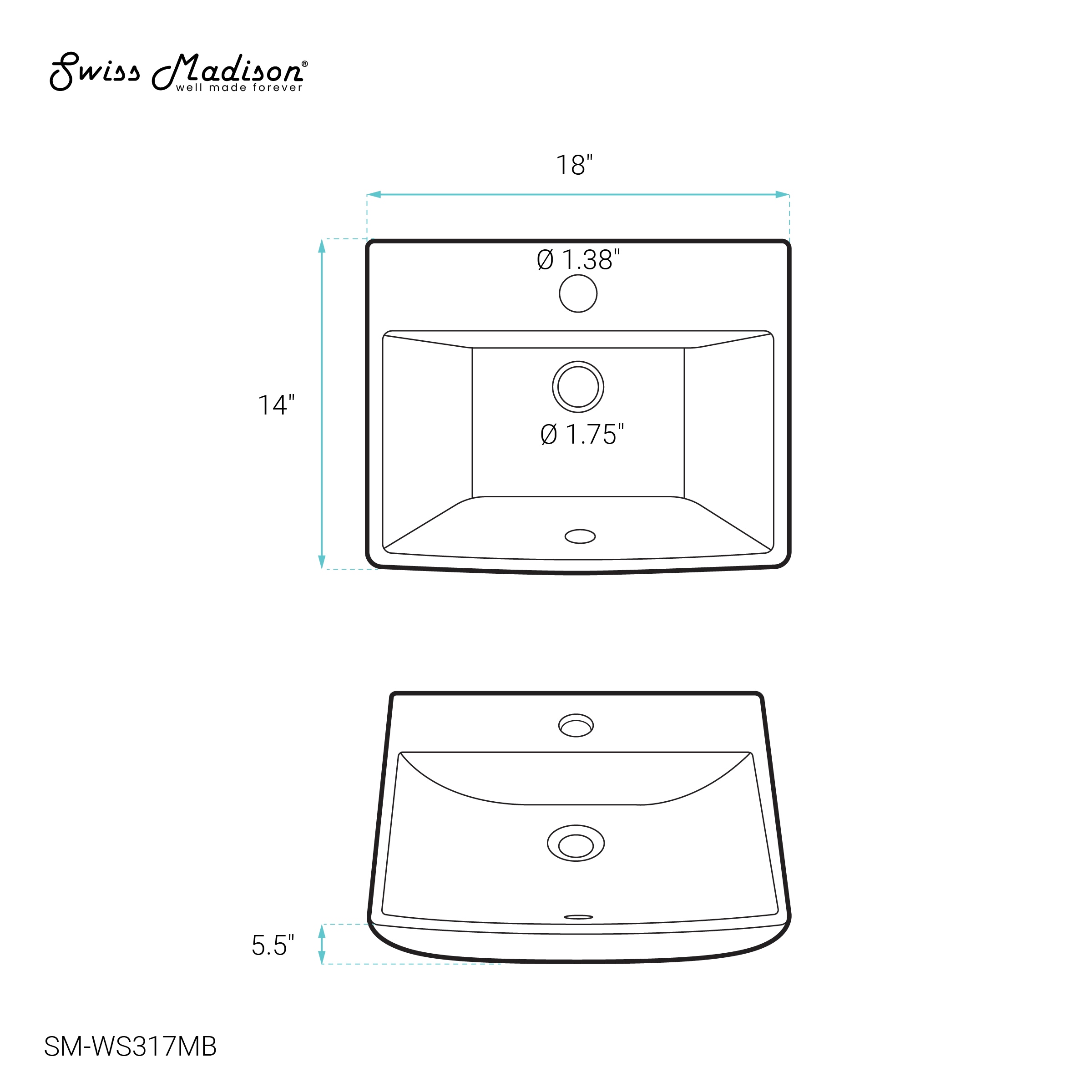 Swiss Madison SM-25-WSBES02MB Bath-Sink - View #6