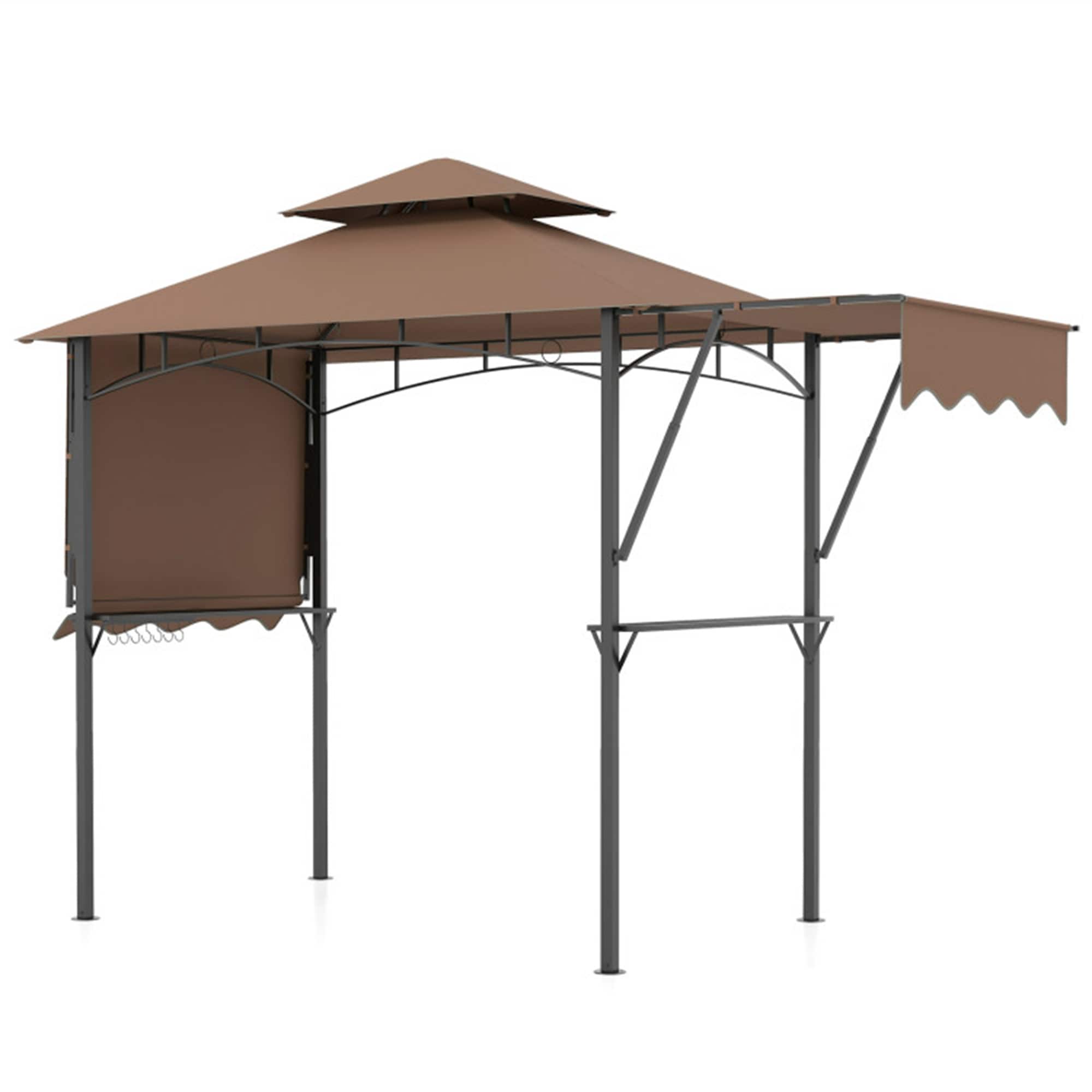 BABOOM BOM-12040CF-CO 13-ft x 5-ft Grill Gazebo Coffee Grill Gazebo with Soft Top Roof