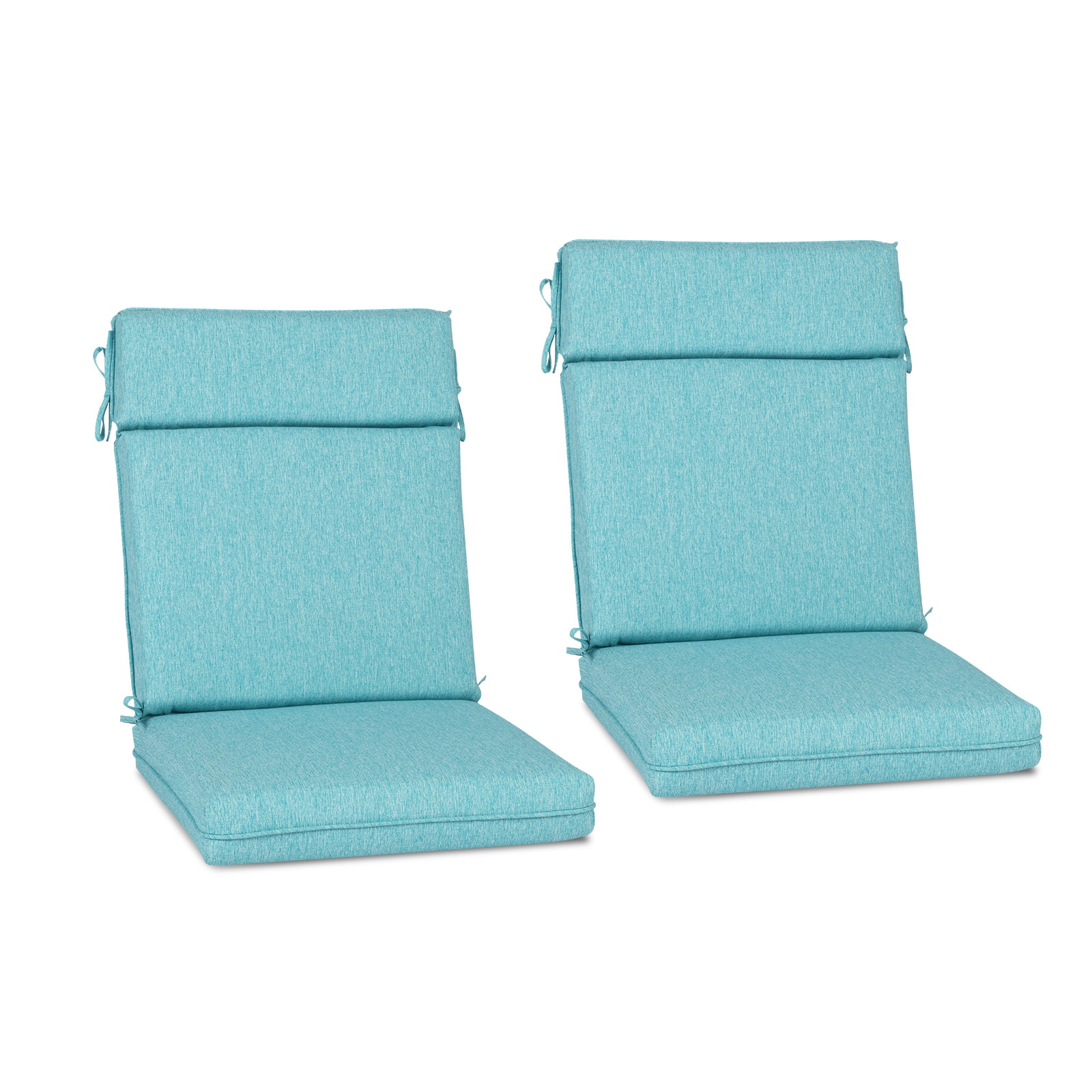 Aoodor A394-PAEAE High Back Chair Cushions 20-in x 21-in 2 -Piece Teal Blue High back patio chair cushion