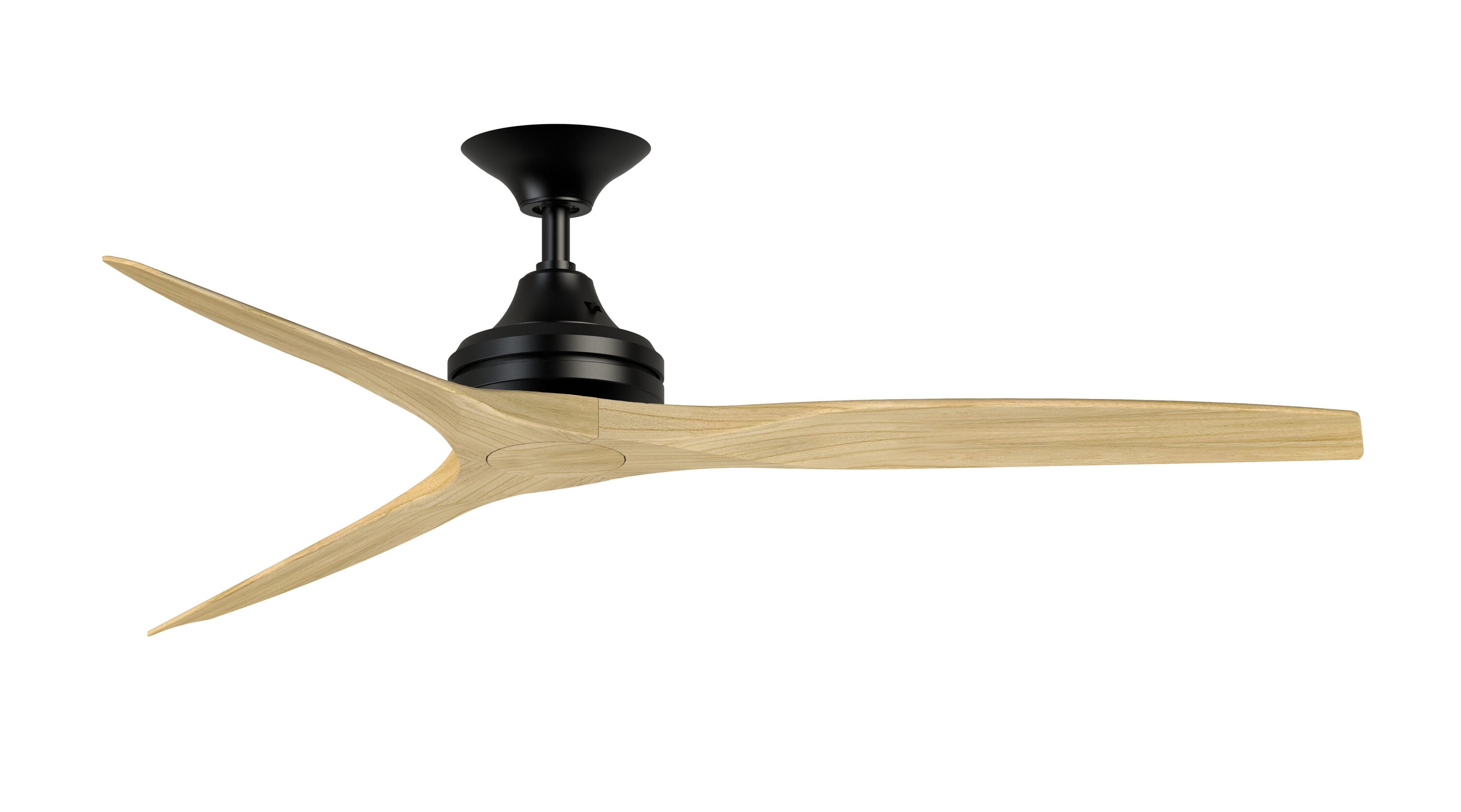 Fanimation FP6721BBL-60N Spitfire 60-in Outdoor Black with Natural Blades Propeller Ceiling Fan Light Kit Compatible - Remote Included ( 3 -Blade )