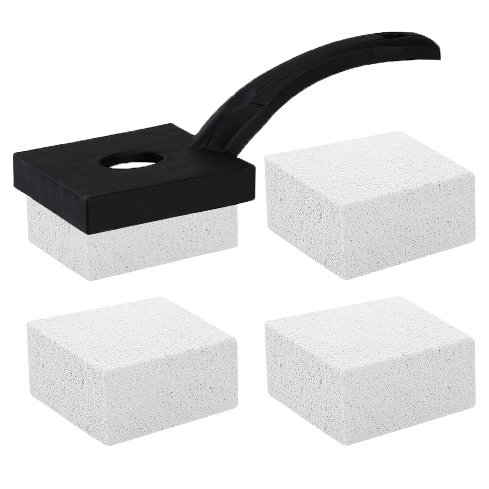 Etokfoks  4 pcs Pool Tile Cleaning Pumice Stone with Long Handle for Stain and Calcium Removal Concrete and Grout Cleaner