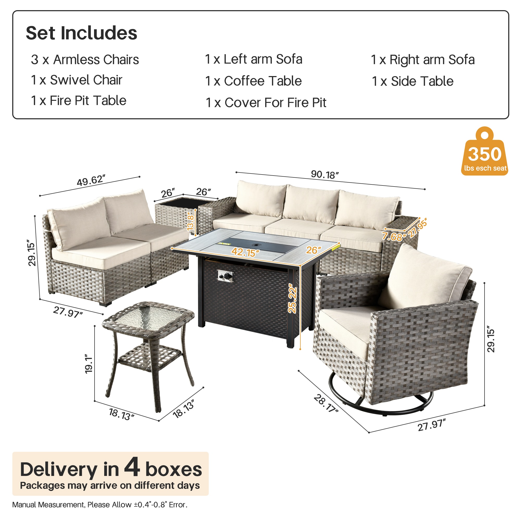 Pouuin SCFPBBR6-9 Patio-Sofas-Daybeds - View #2