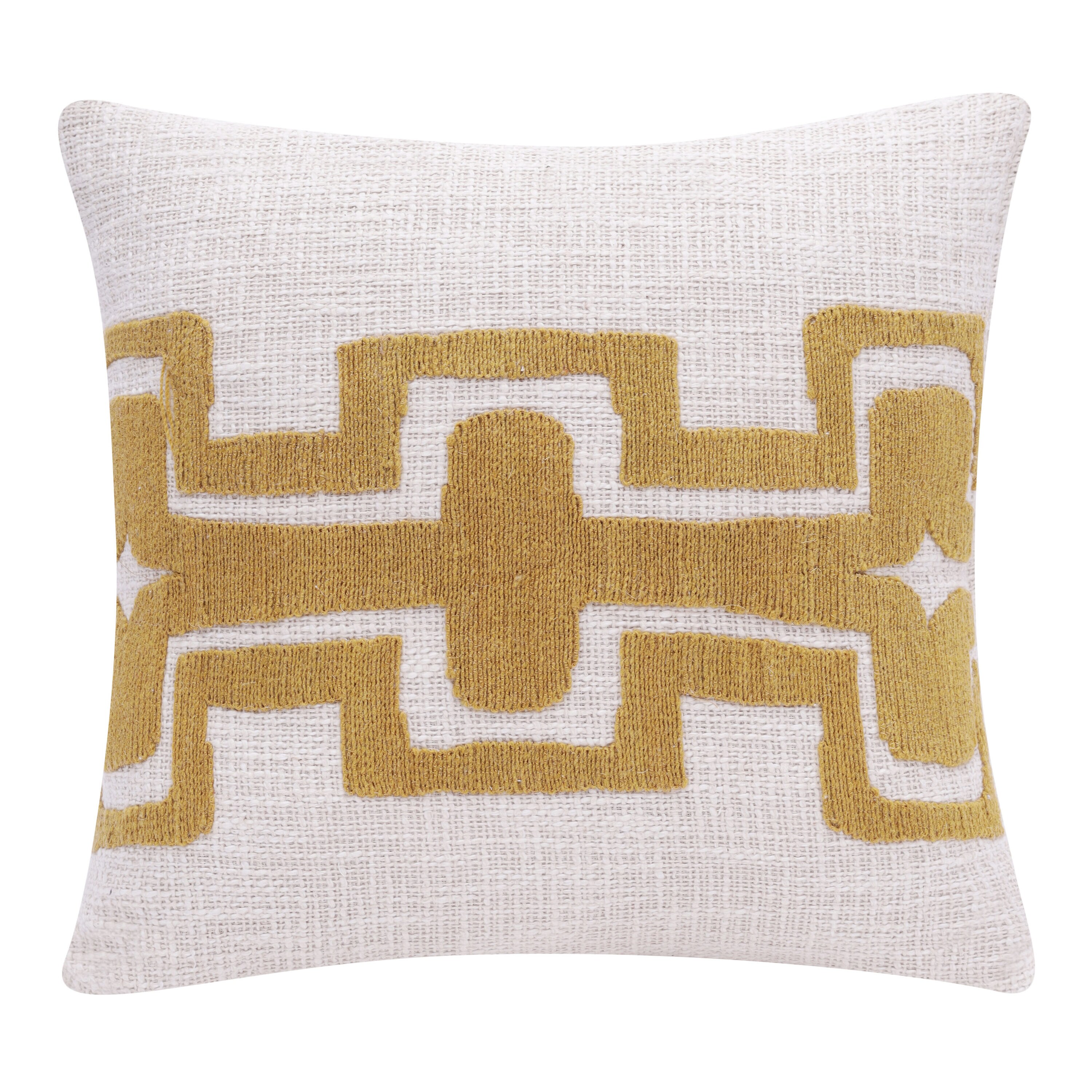 LR Home Stacy Garcia 20-in x 20-in Ochre/Ivory Indoor Decorative Pillow in Yellow | 3752A0590304J8