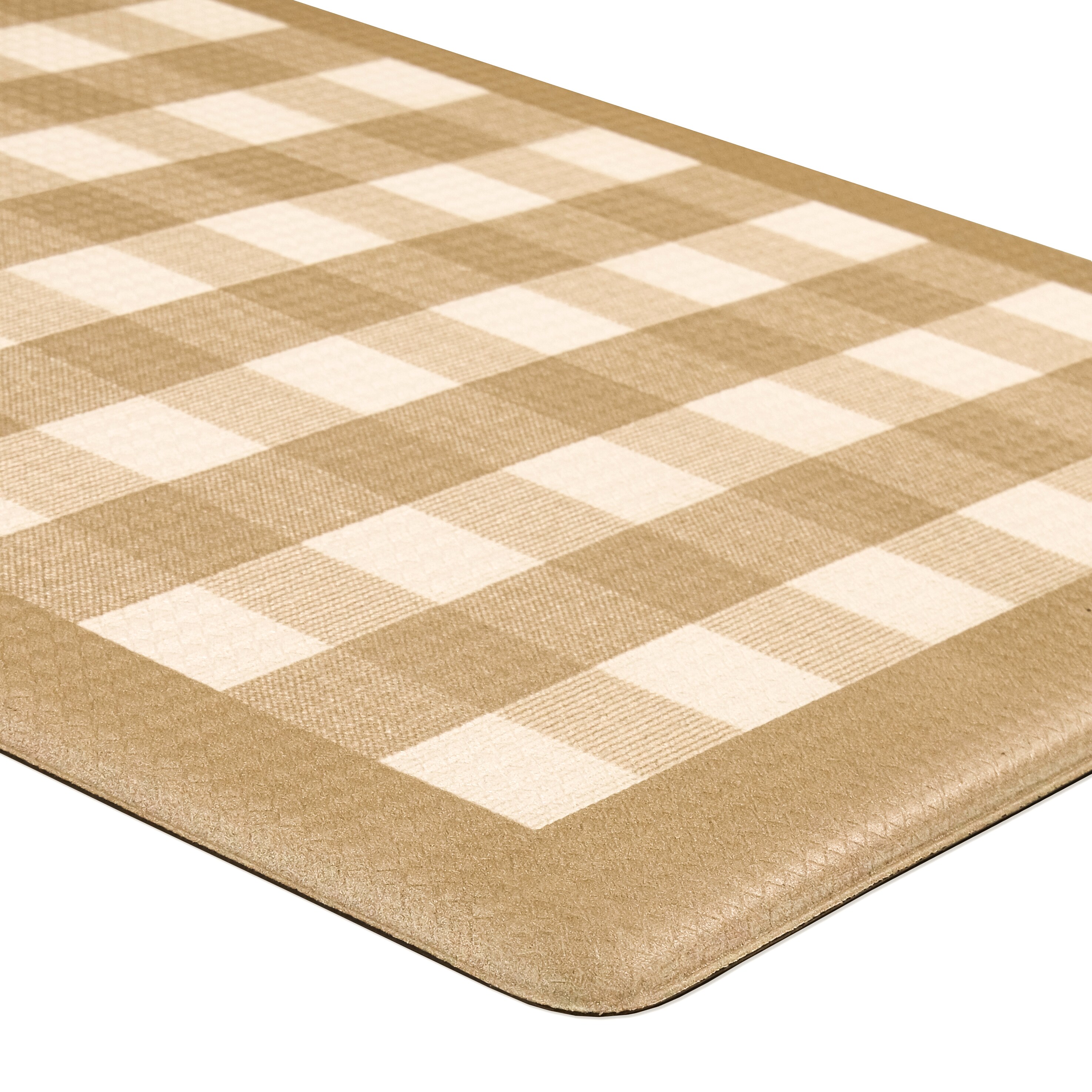 Taupe Buffalo Check Anti-Fatigue Mat with Eco-PVC Foam