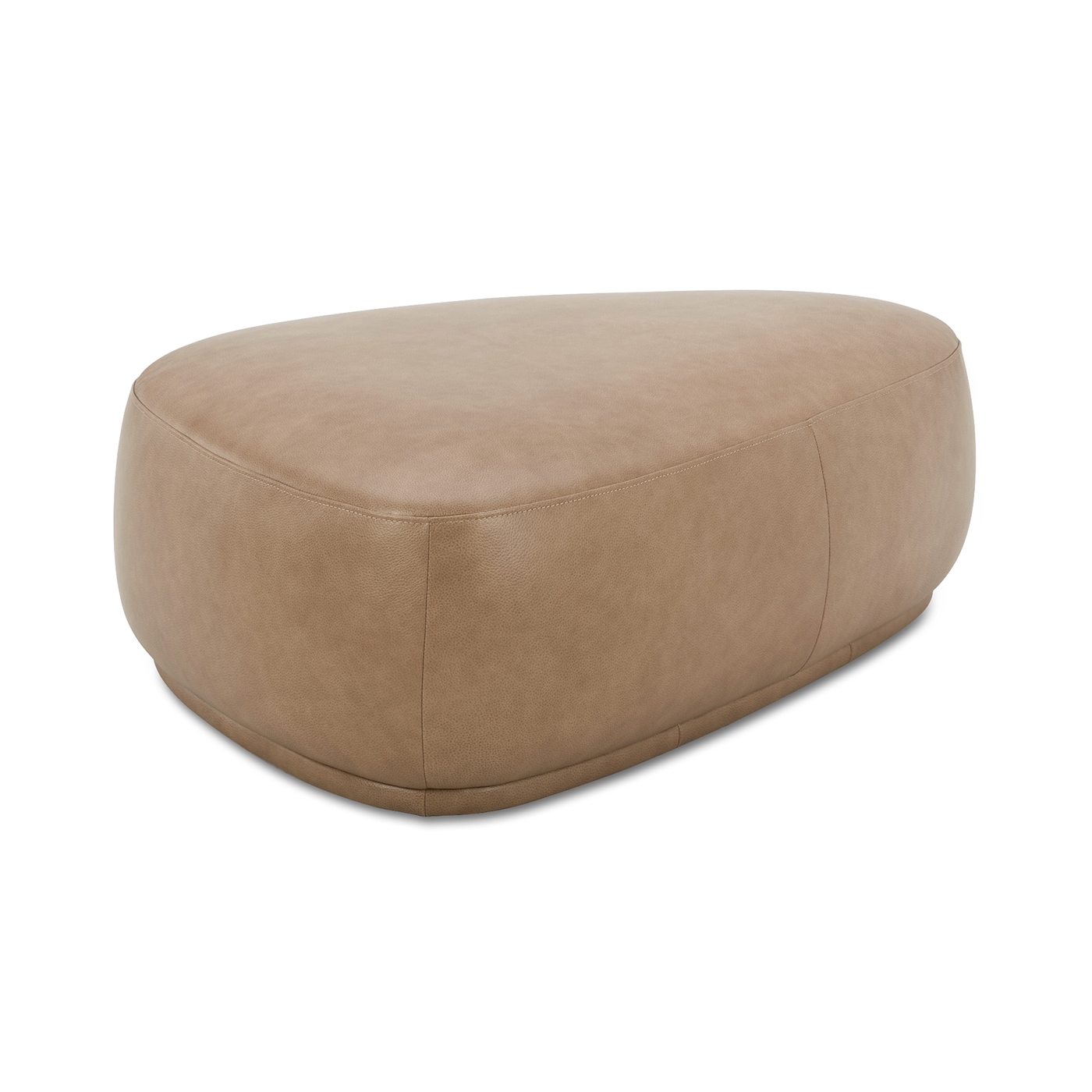 Jennifer Taylor Home LKYS-84530 Pebble Scandinavian Tuscan Tan Brown Genuine Leather Ottoman