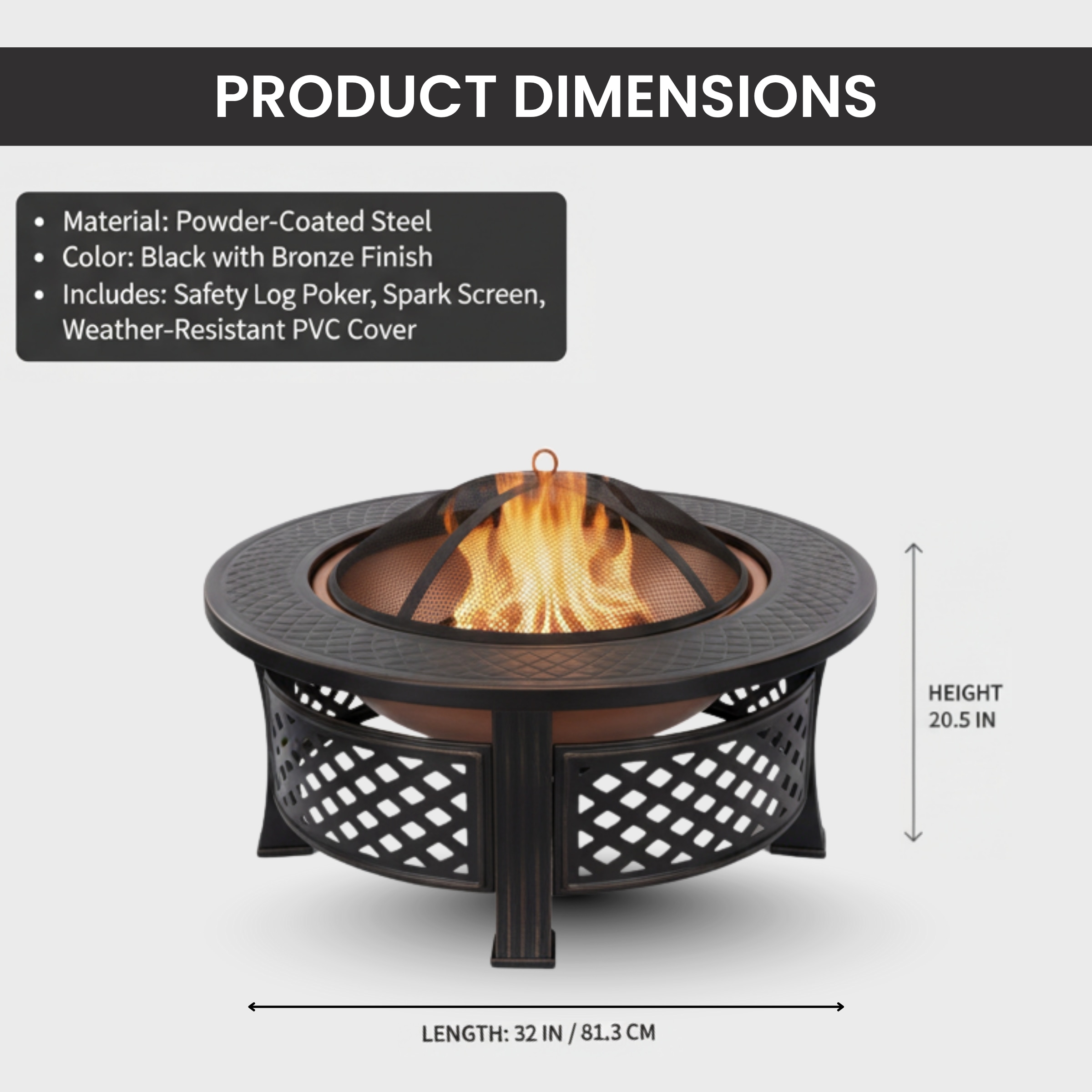 Nature Spring 365923KML Outdoor-Woodburning-Firepits - View #7