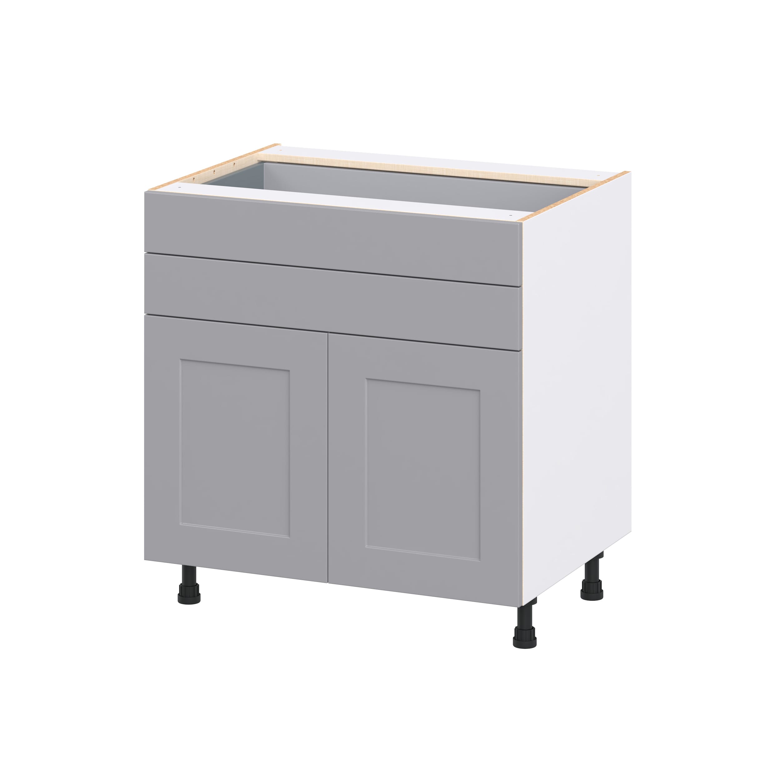Hugo&Borg DSB33B-BM Beaumont 33-in W x 34.5-in H x 24.5-in D Slate Gray 2 -Drawers Base Fully assembled Cabinet Recessed Panel Shaker