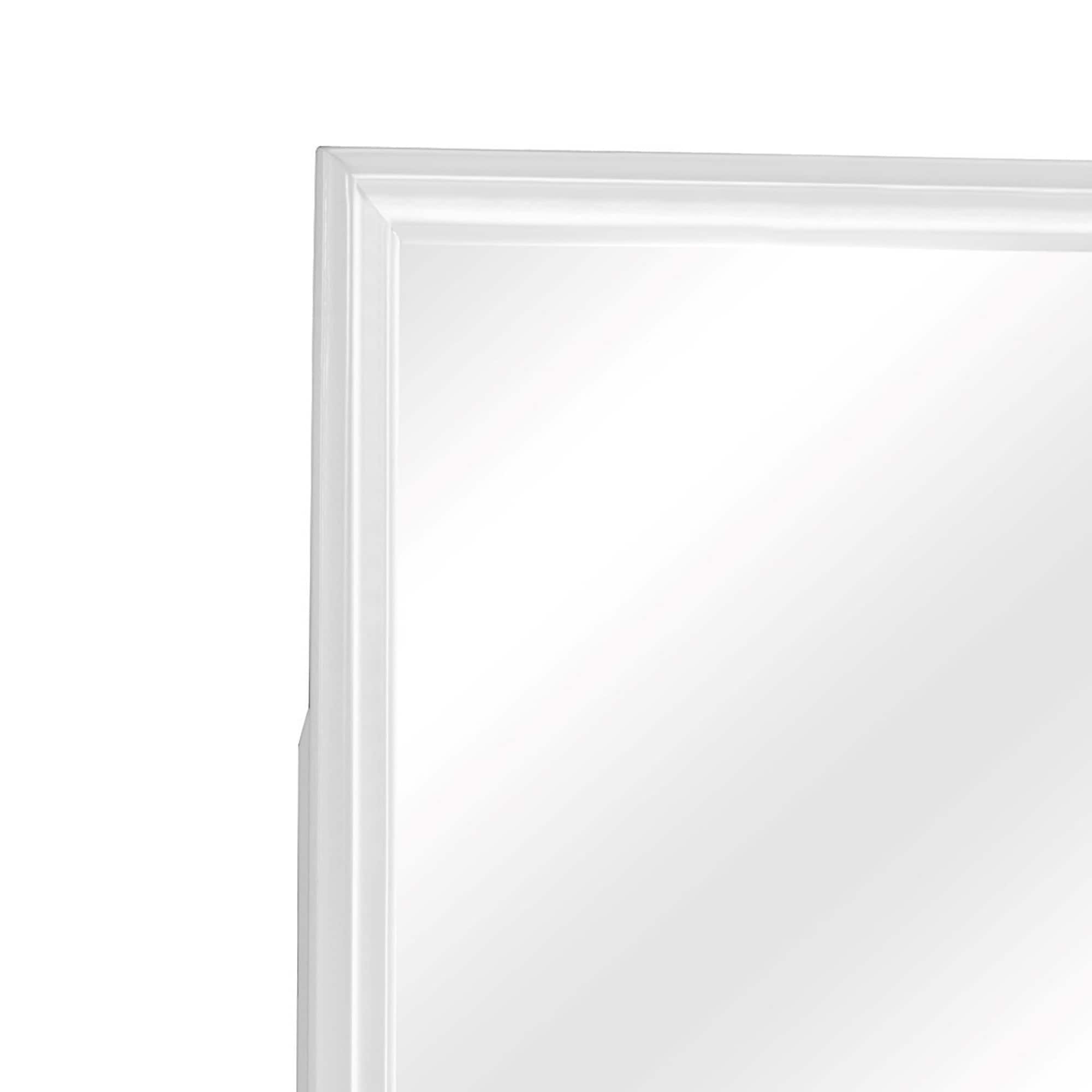 Silver Rectangular Full Length Wood Vanity Mirror