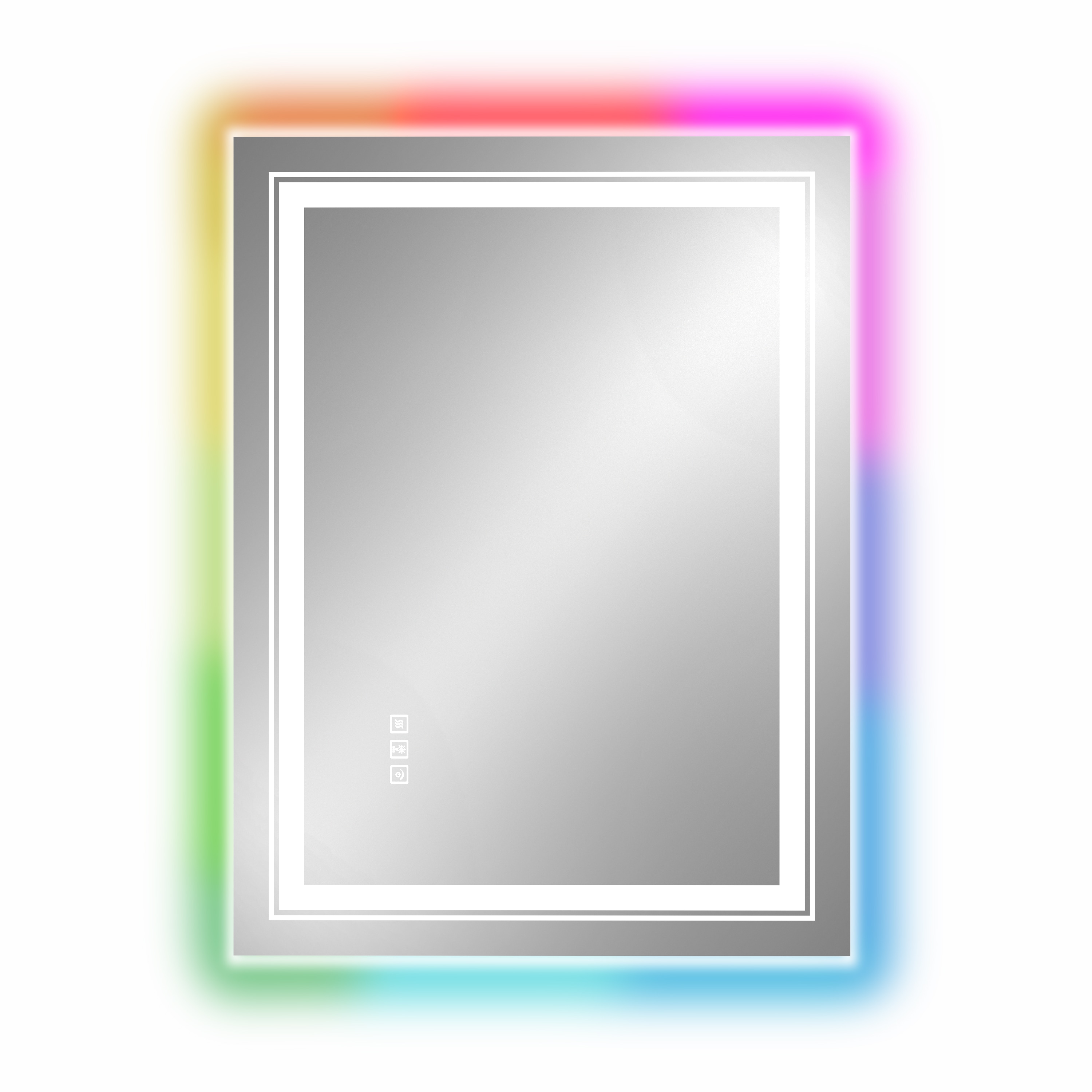 CASAINC 24 x 32 Inch Backlit + Frontlit Bathroom Mirror Polished Frameless Rectangle Dimmable LED Lighted Fog Free Bathroom Vanity Mirror