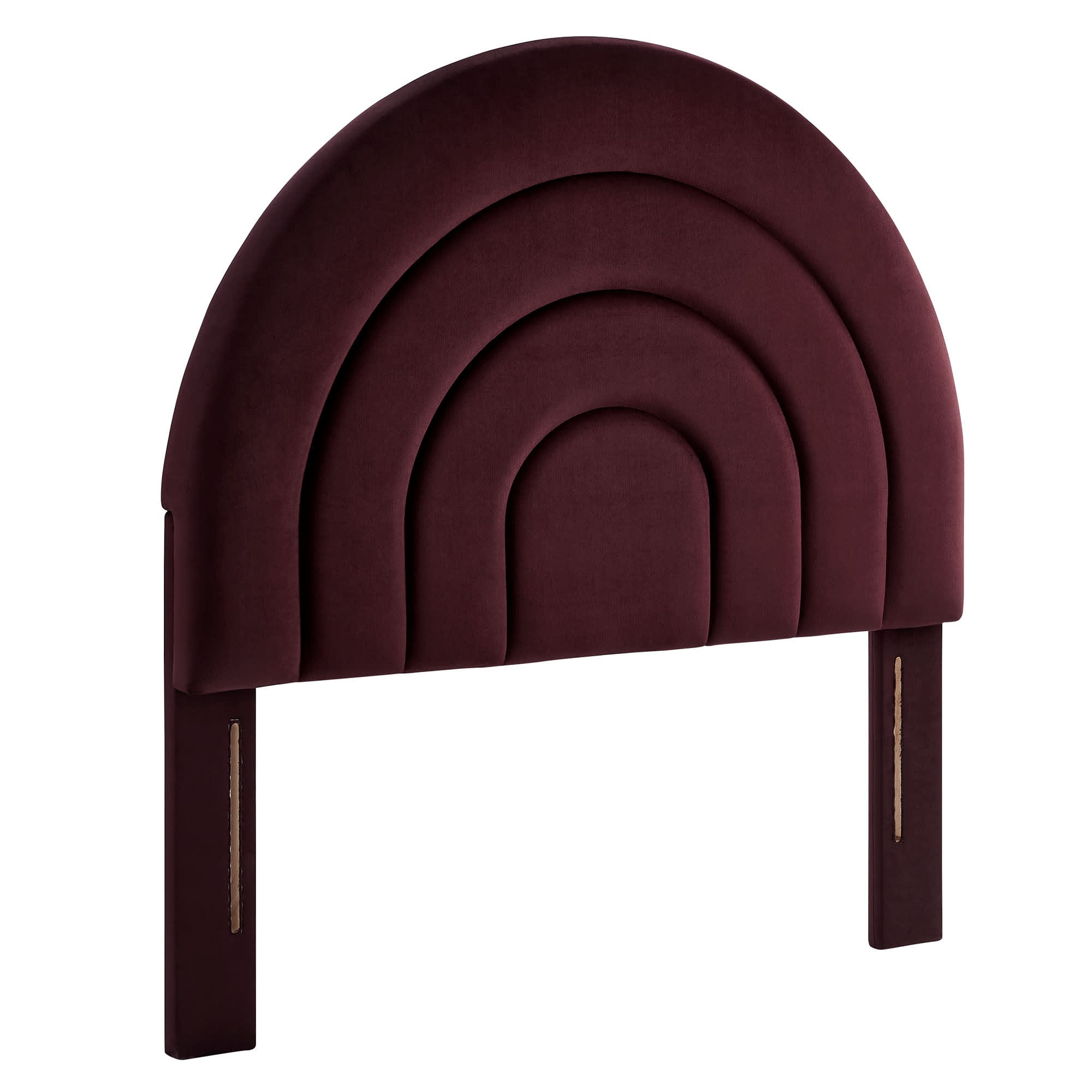  Solana Arched Performance Velvet Twin Headboard in Mulberry