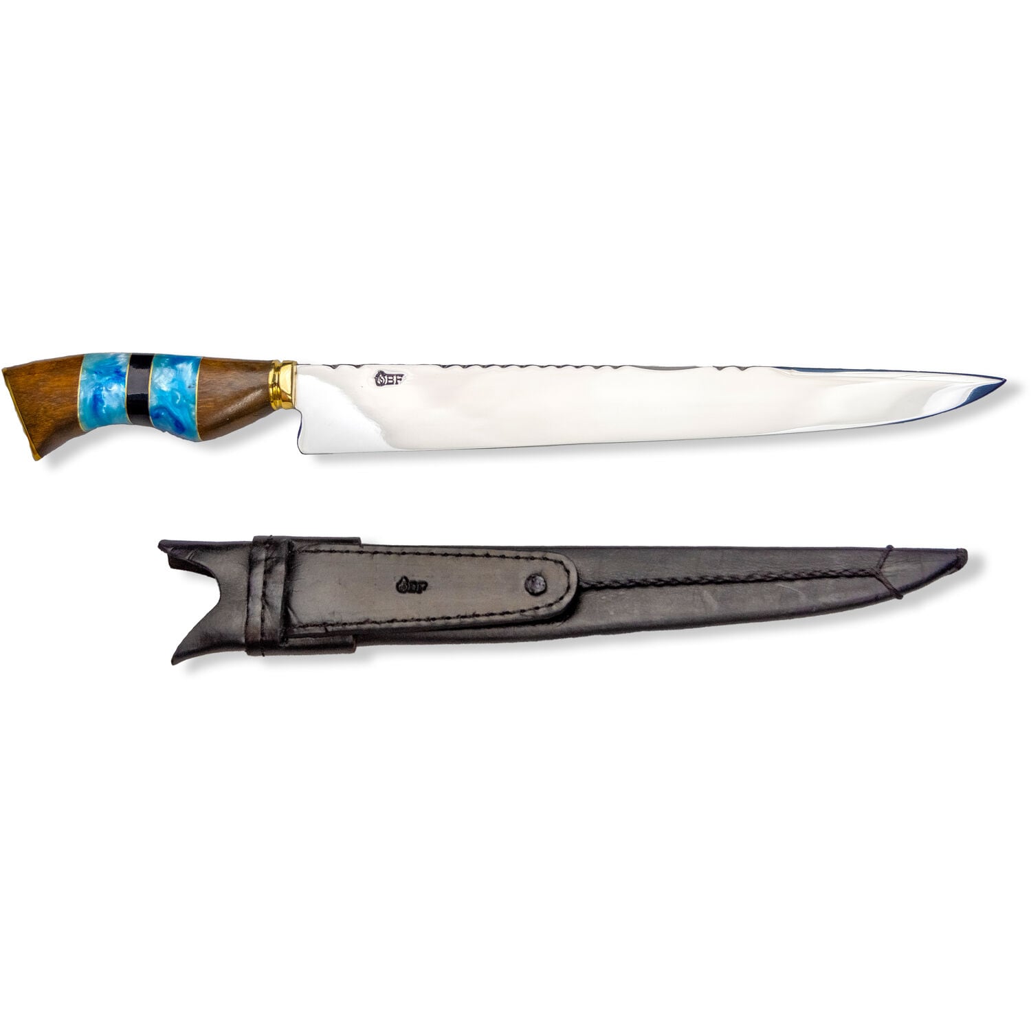 Brazilian Flame KF-REF004-12-BLUE 2 -Piece Chef Knife with Block