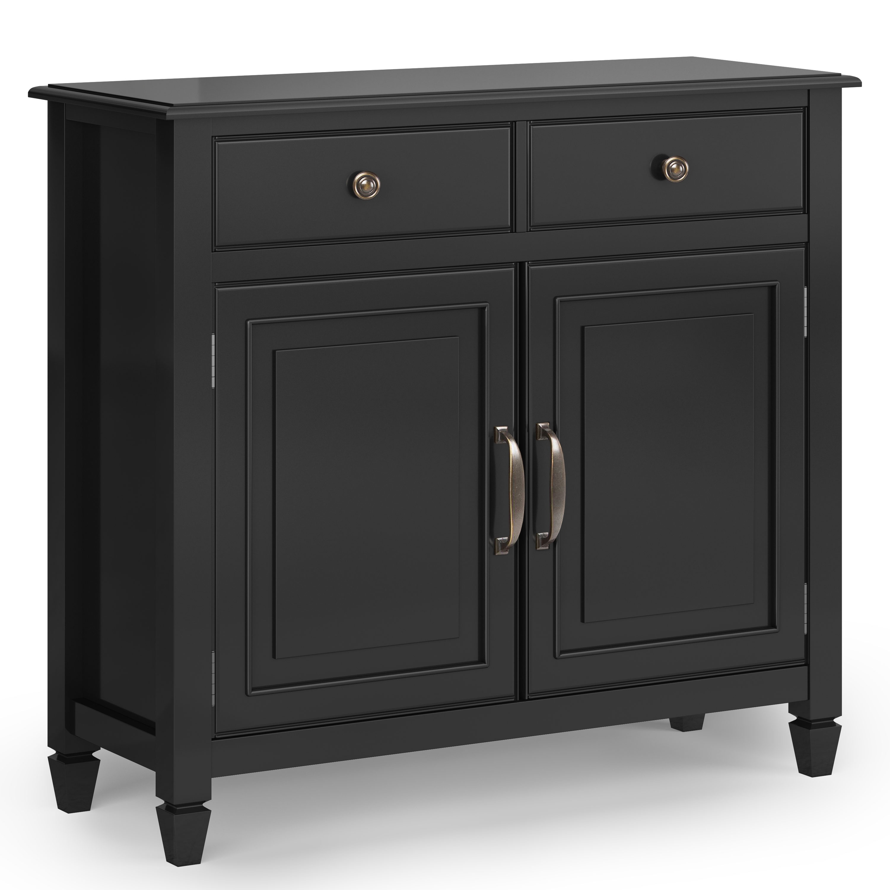 Simpli Home AXCCON47-BL Connaught Black Traditional Wood Media Cabinet
