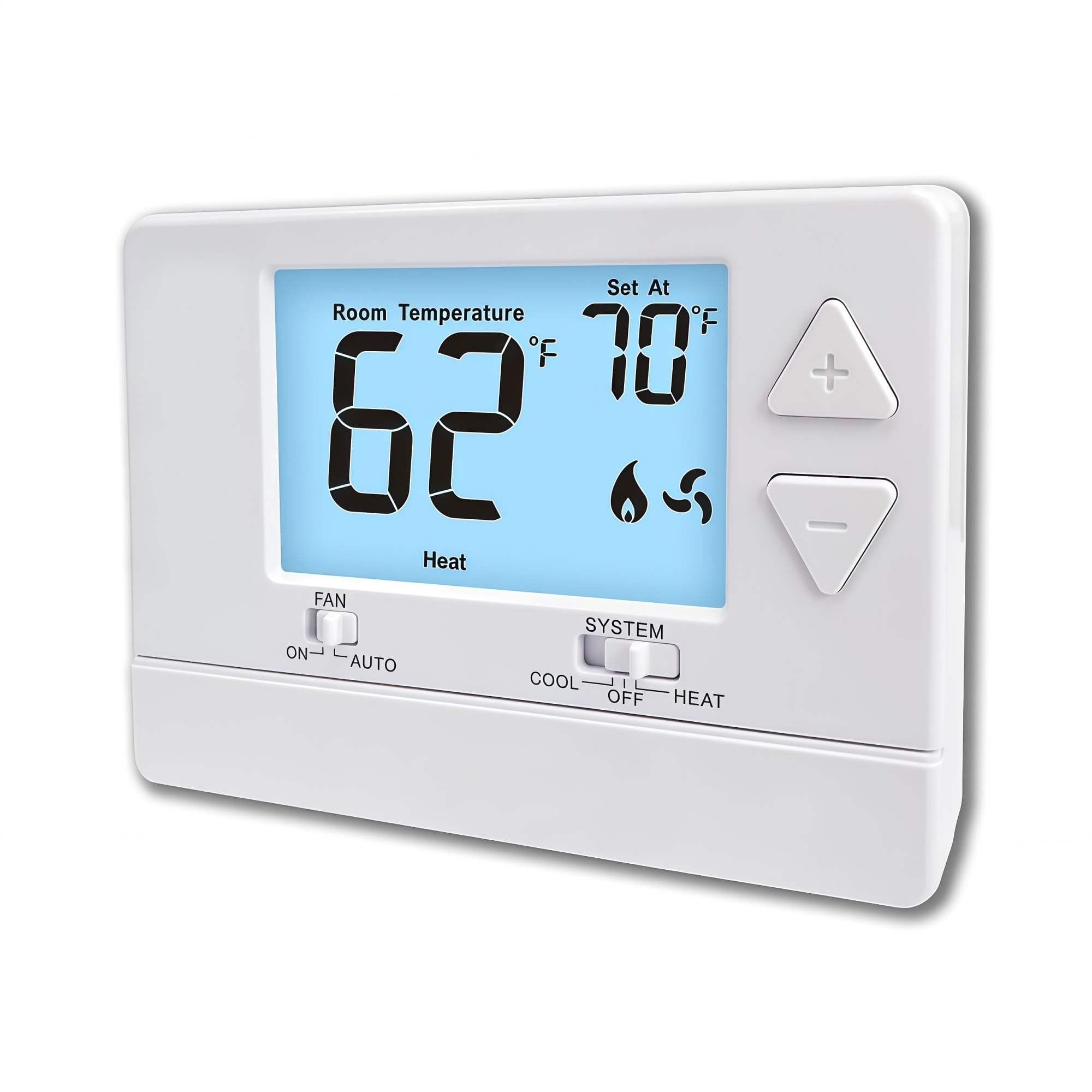 Numhew 5.43in W 1 Heat 1 Cool White Digital Thermostat