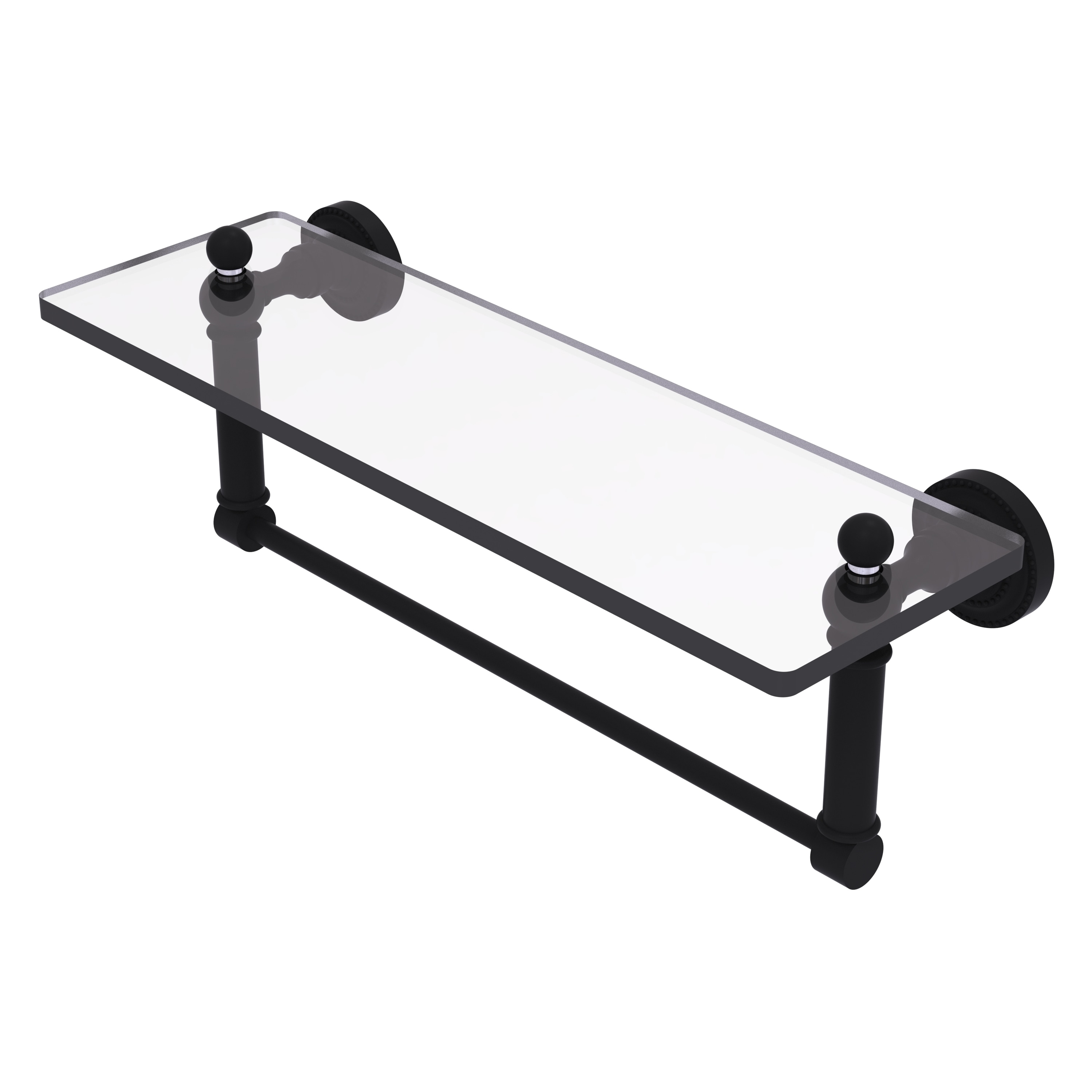 Allied Brass DT-1TB/16-BKM Dottingham Matte Black Wall mount Bathroom Shelf ( 16-in x 5-in x 5-in )