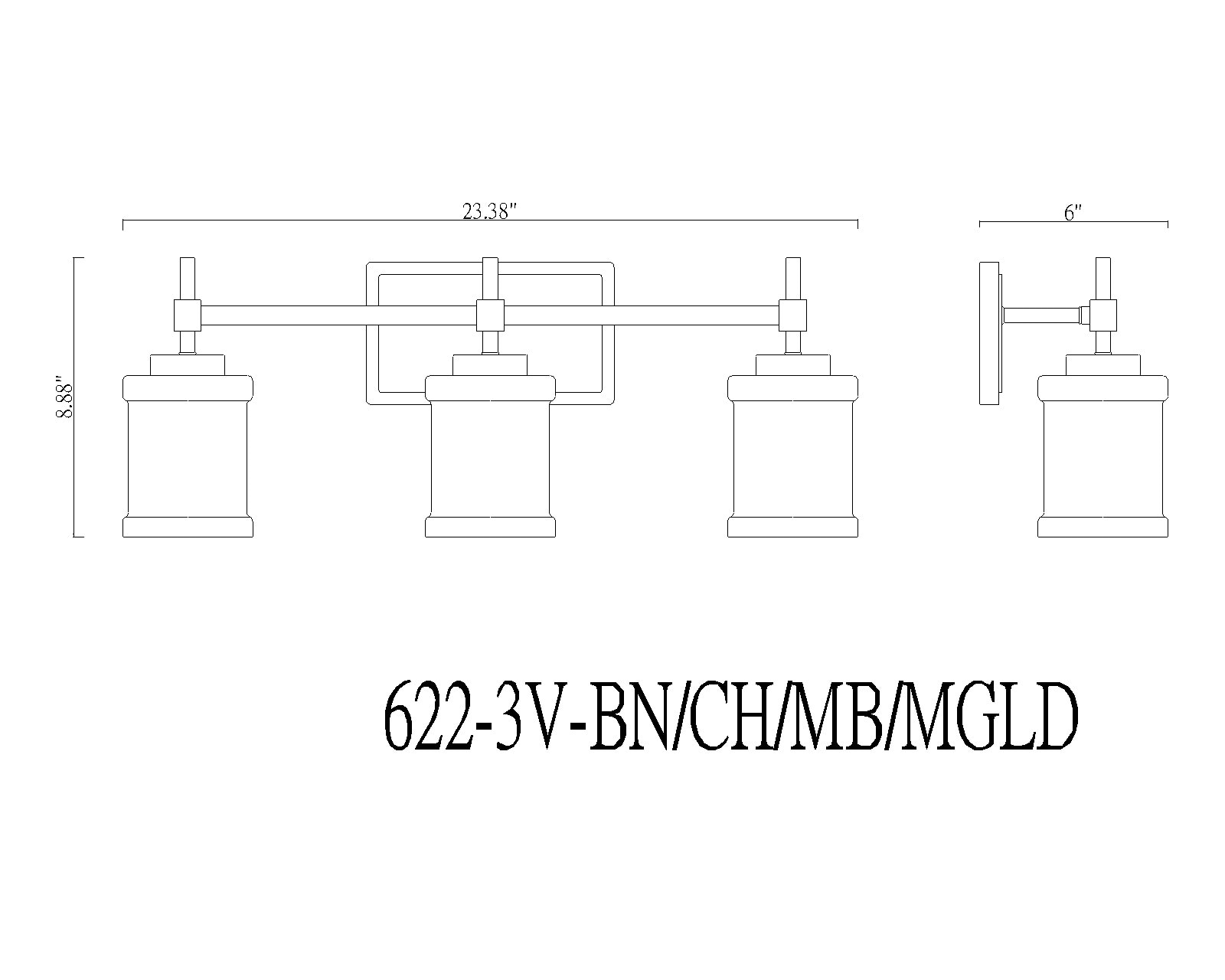 Z-Lite 622-3V-BN b089995 - View #8