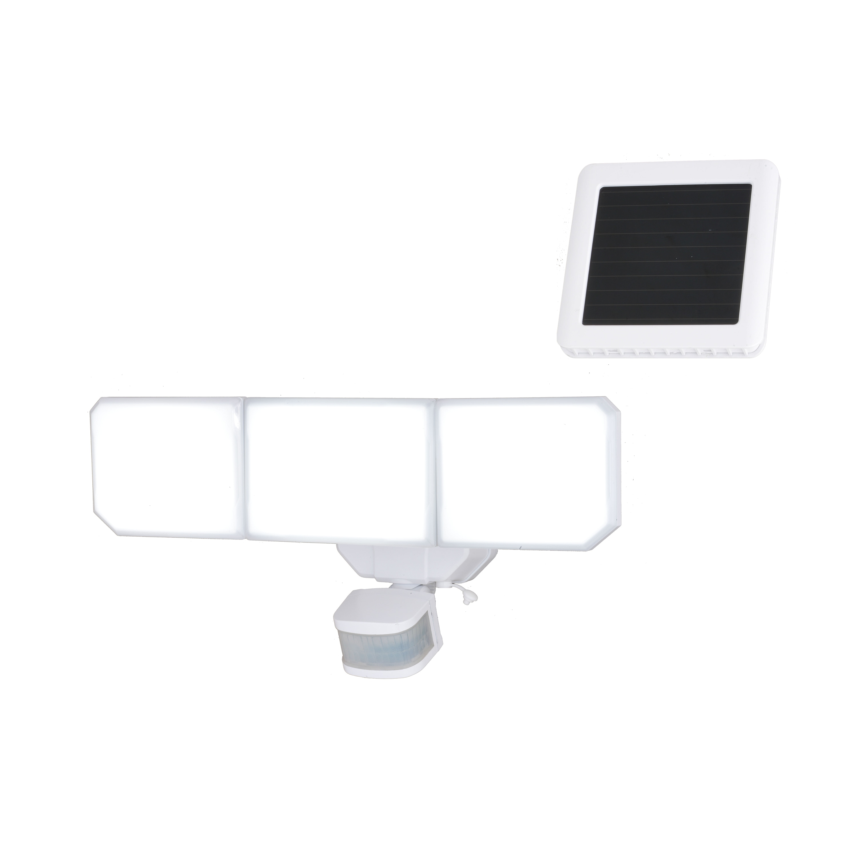 White Solar Powered LED Outdoor Security Flood Light with Motion Sensor