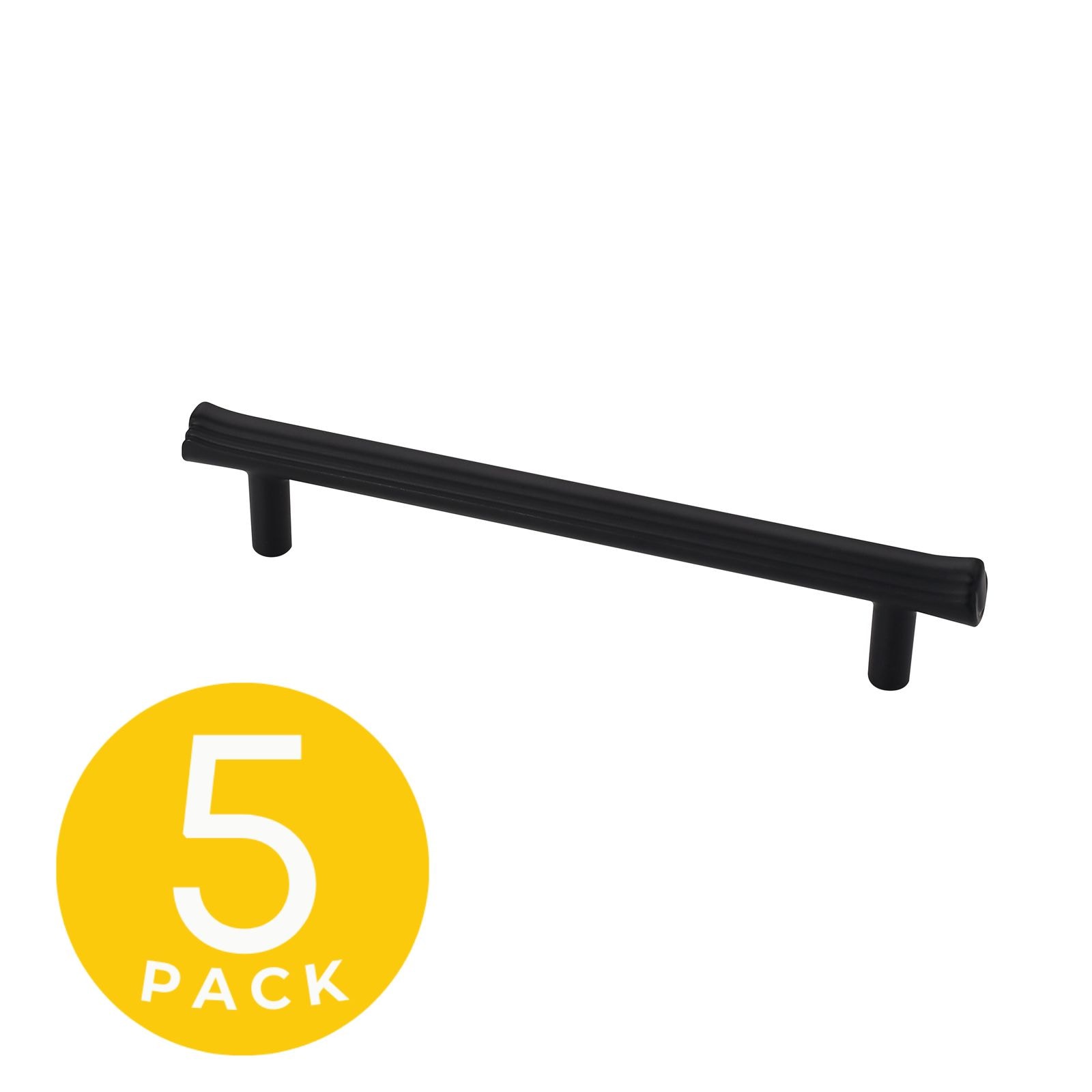 Sapphire SP-2214-128-BK-5 Eclipse 5-in , 128mm Center to Center Black Rectangular Handle 5 -Pack