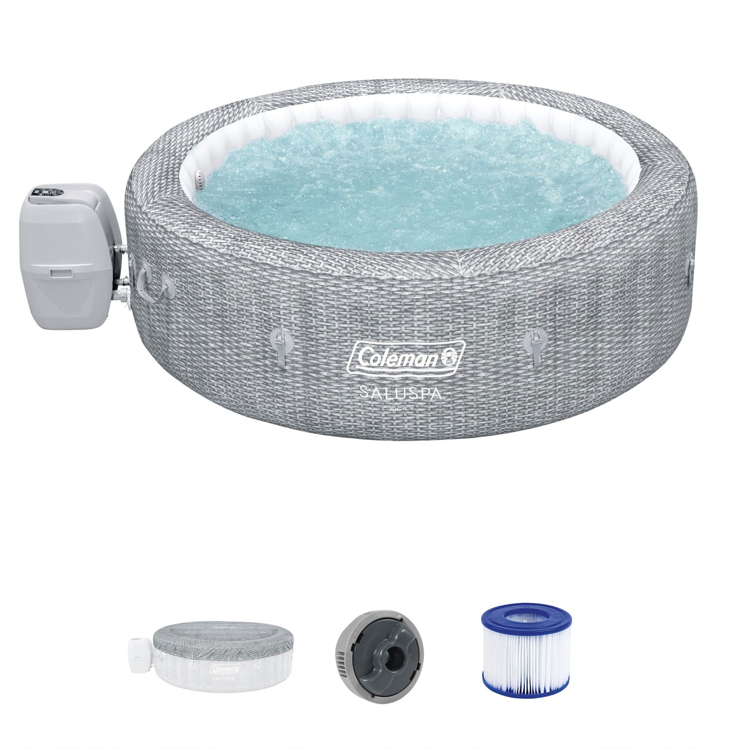 Bestway 318358 SaluSpa 180 Jet 7 -Person Inflatable Round Hot Tub (Cover Included)