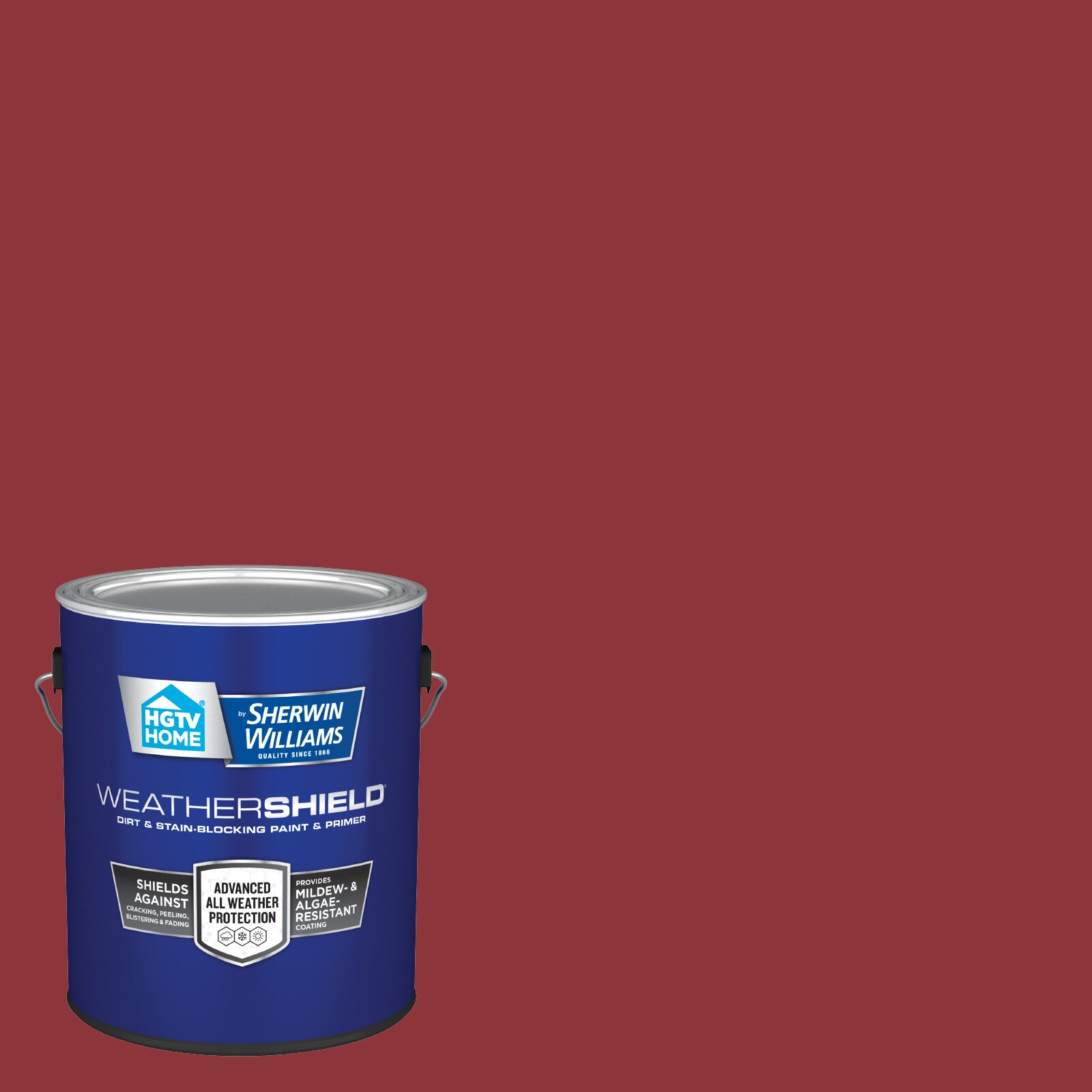 HGTV HOME by Sherwin-Williams 1009-4-636332 Weathershield Flat Cut Ruby 1009-4 Latex Exterior Paint + Primer ( 1-gallon )