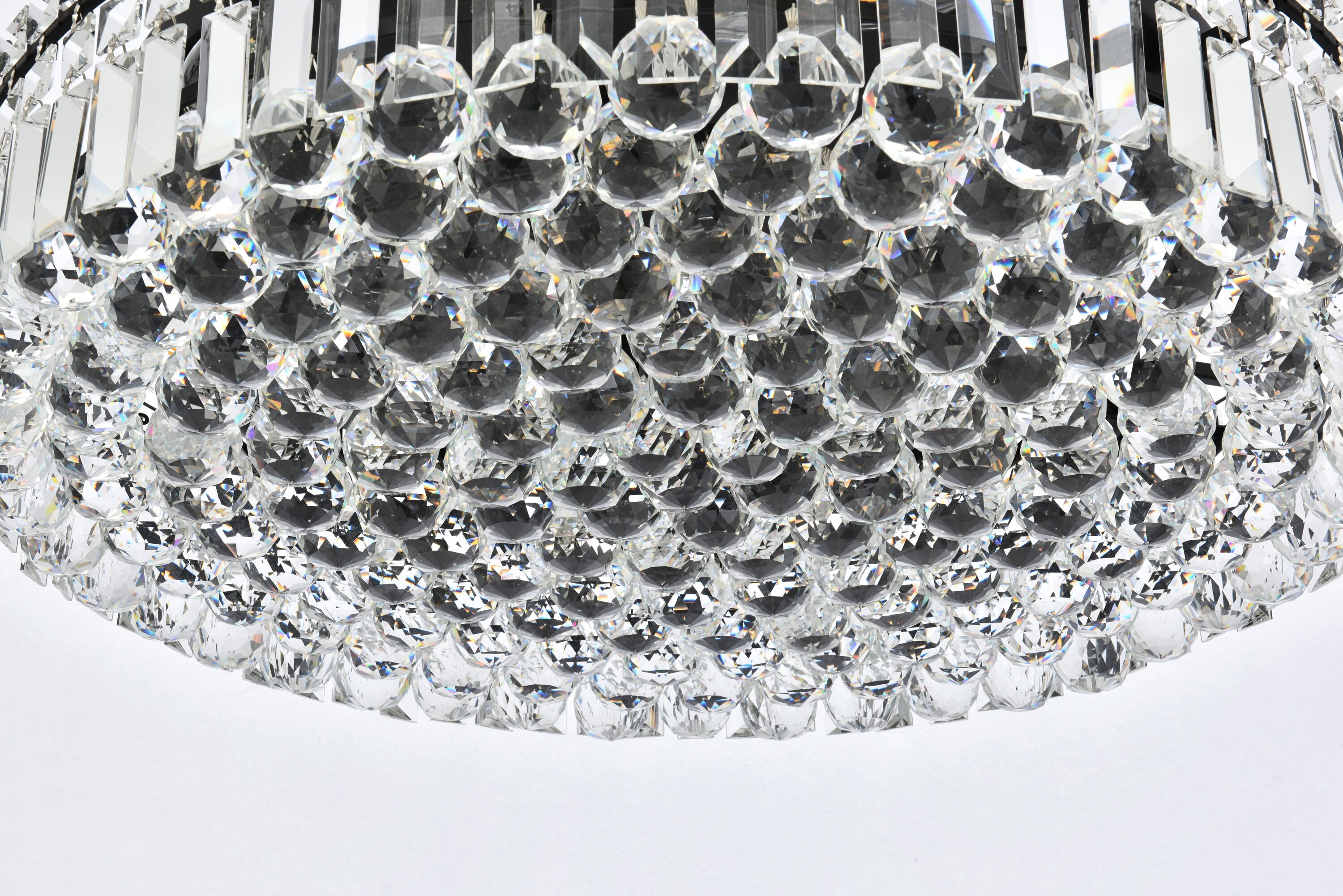 Maxime 16" Matte Black and Clear Crystal Flush Mount Light