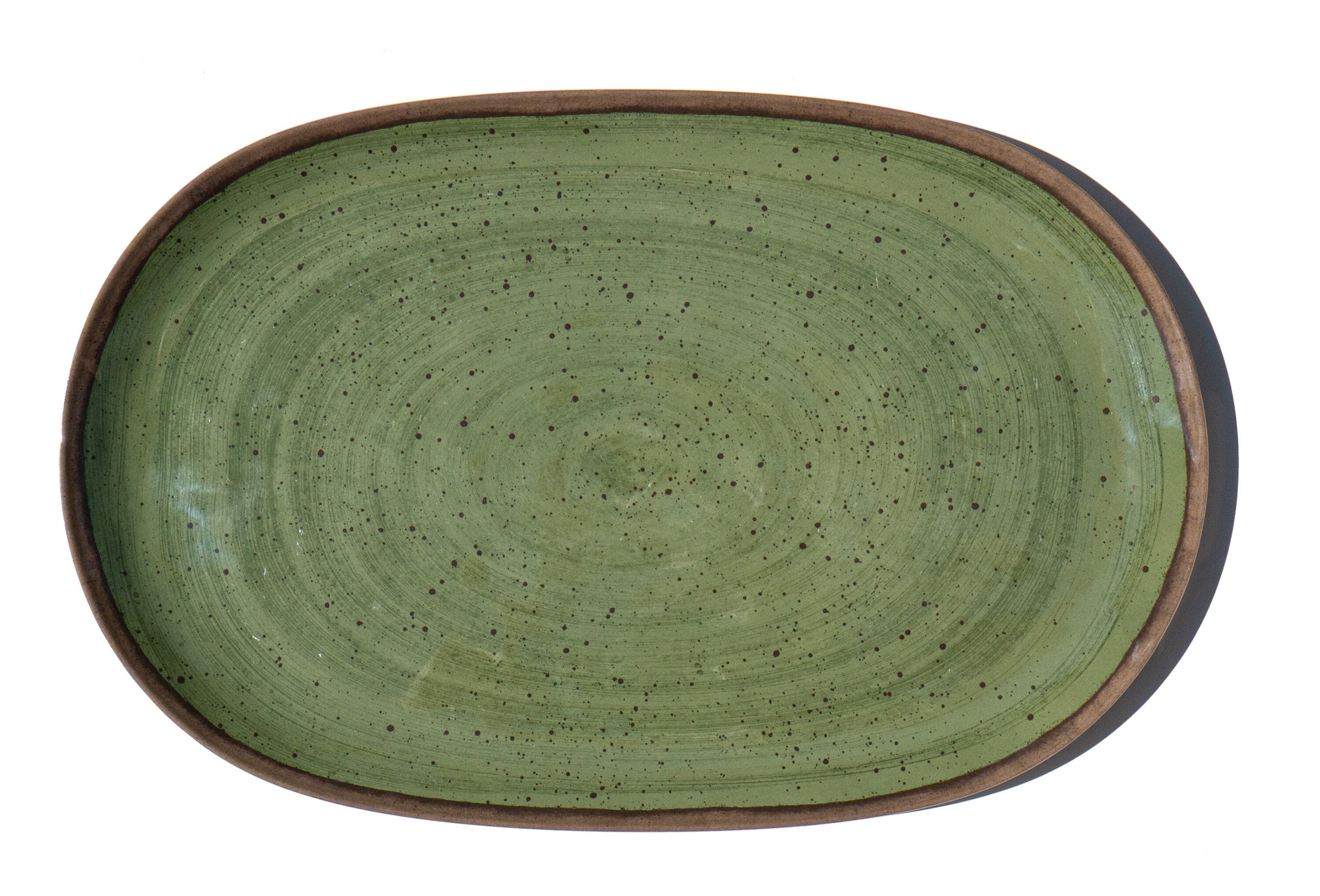 TarHong Retreat Pottery Melamine Oval Platter - Green - 16.9in. x 10.9in.
