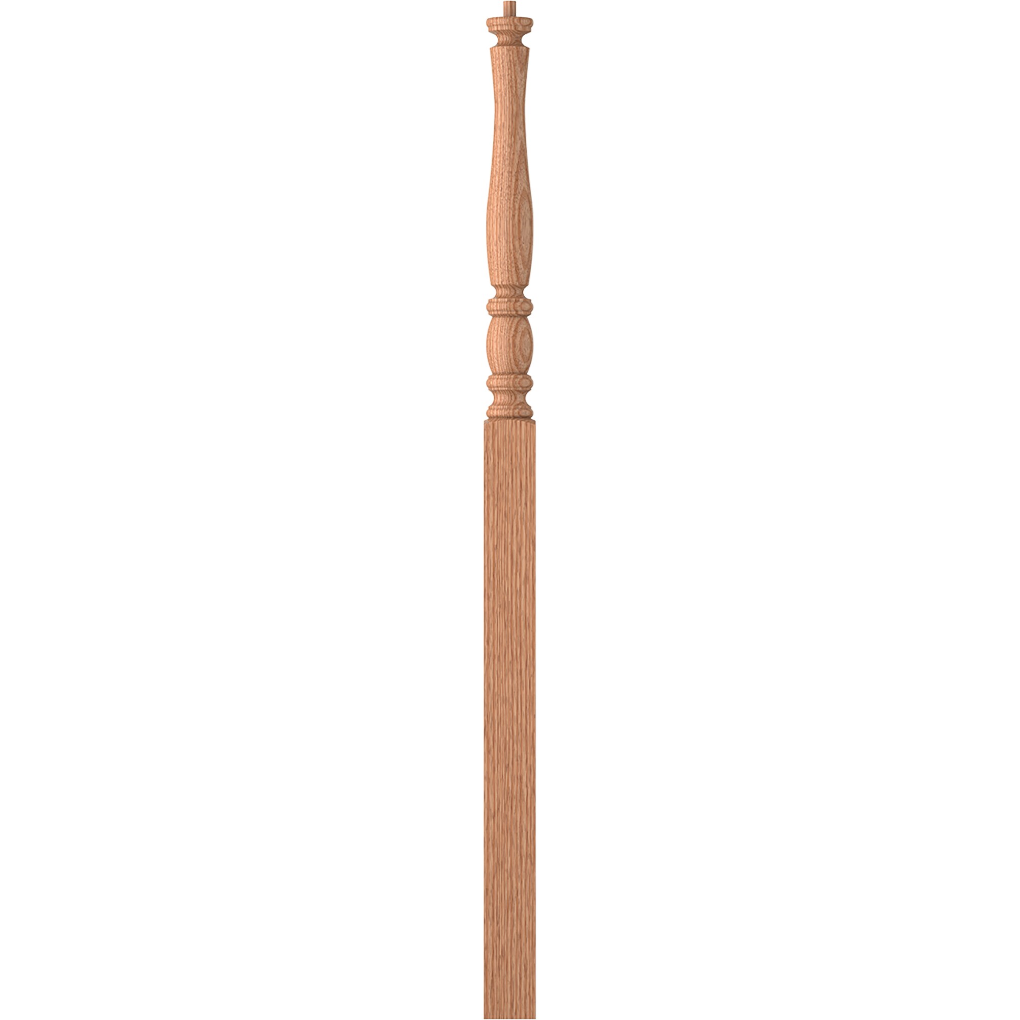 L.J. Smith Stair Systems LJP-3215-O LaSalle 3-in x 58-in Unfinished Red oak Intermediate Stair Newel Post