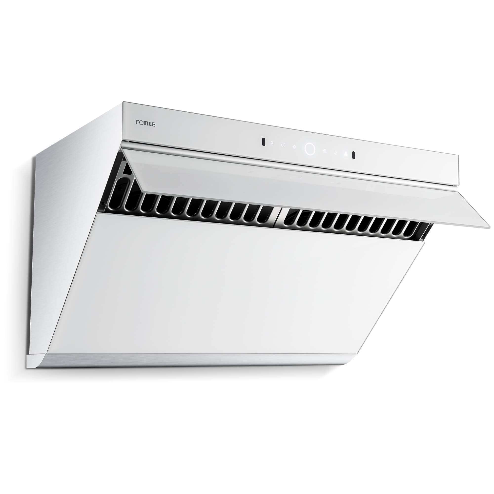 FOTILE Slant Vent 1000-CFM with Motion and Touch Activation and 2 LED  Lights 30-in 1000-CFM Ducted Onyx Black Tempered Glass Under Cabinet Range  Hoods