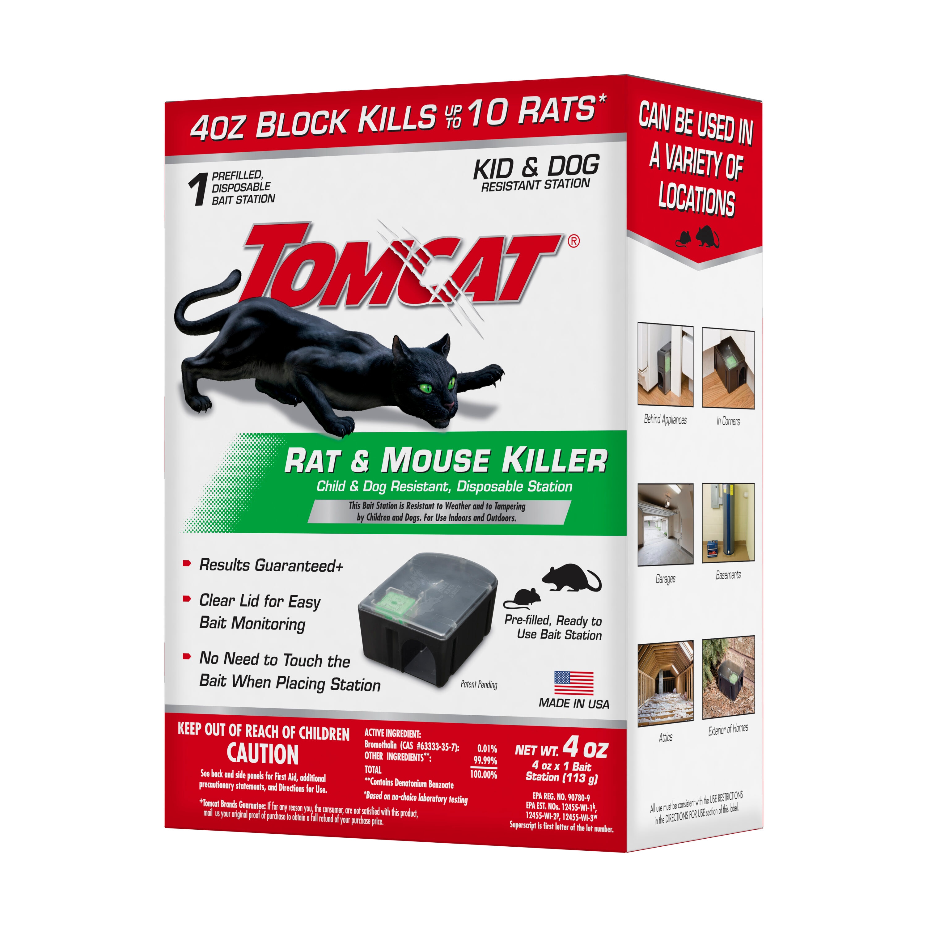 Tomcat Rat & Mouse Killer, Child & Dog Resistant, Refillable Station - 15.87 oz