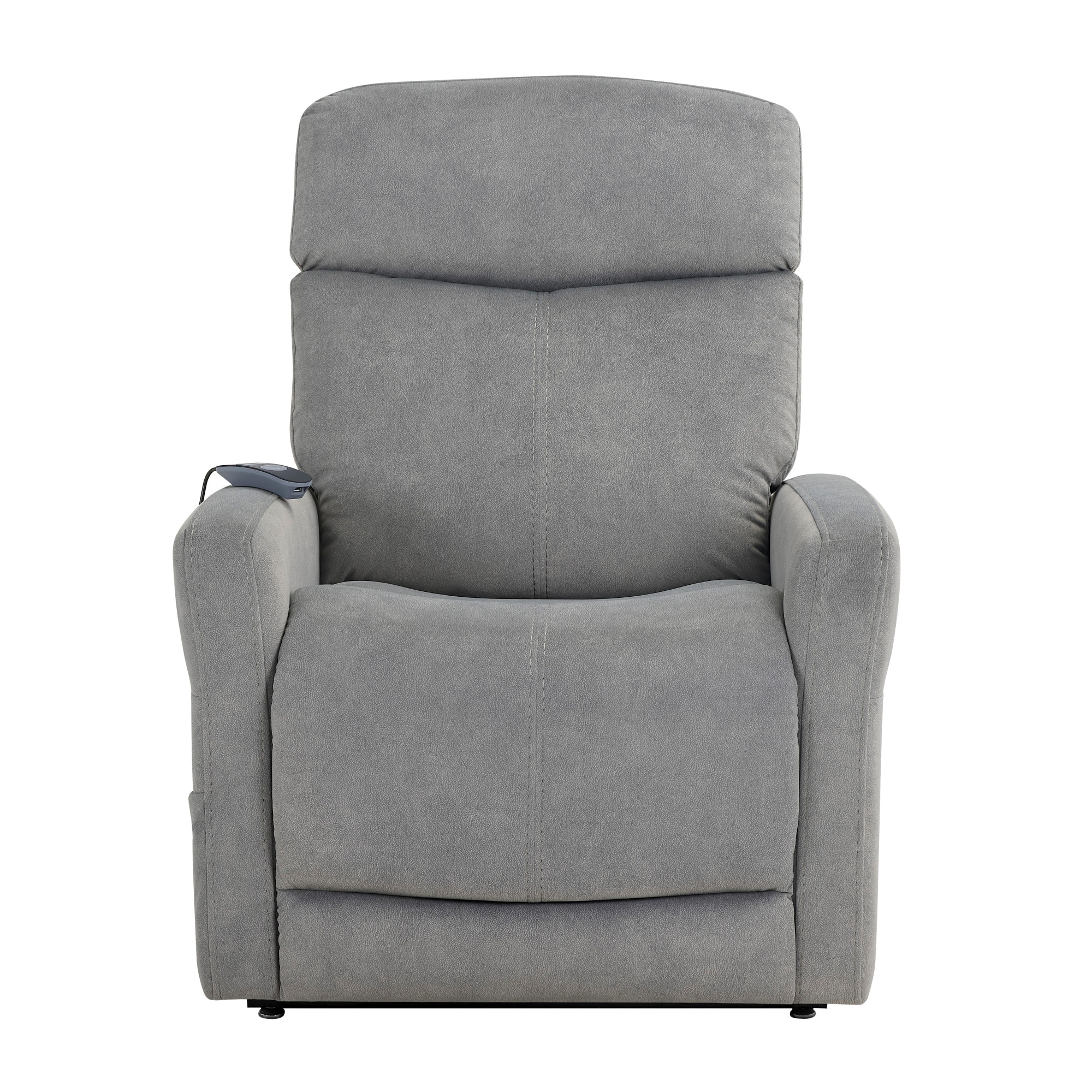Steve Silver DAN850R Gray Polyester Upholstered Powered Reclining Massage chair with Lift Assistance