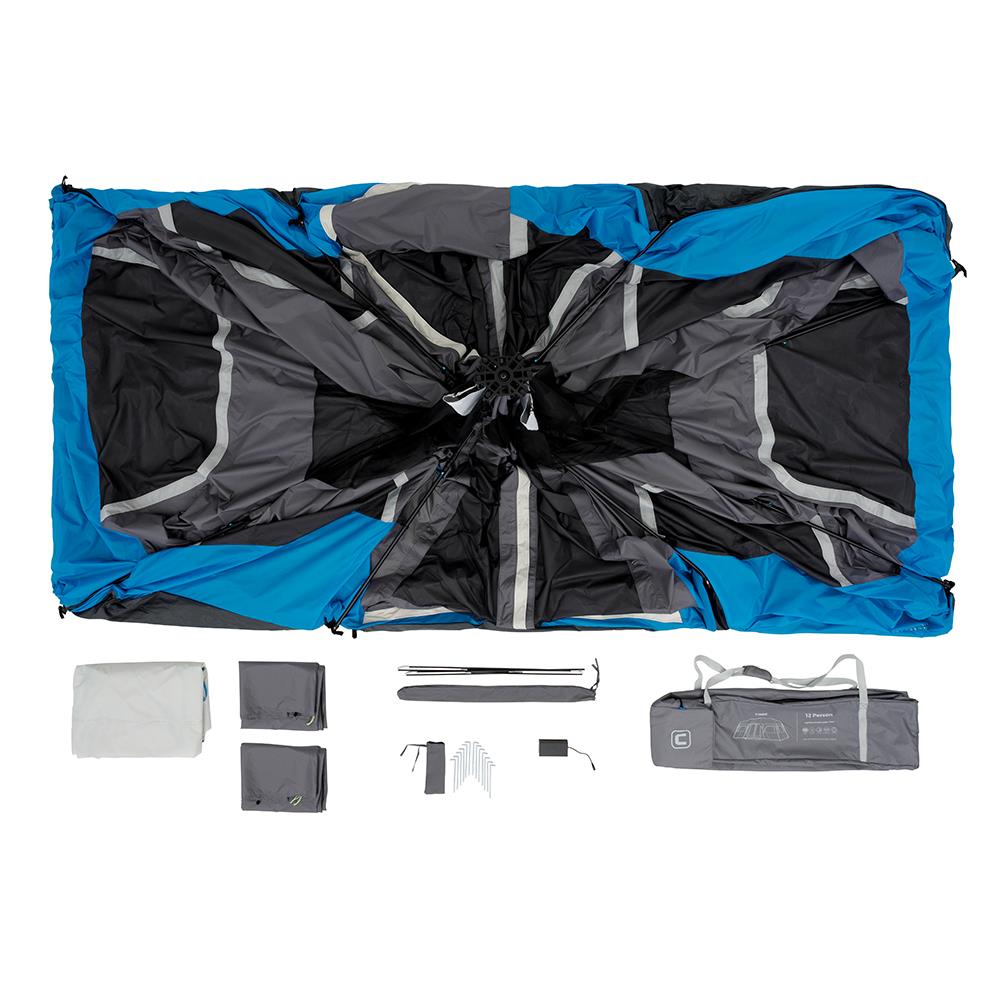 Core Blue 10 ft. x 18 ft. Pop-Up Tent with LED Lights and Instant Setup -  Spacious and Convenient Camping Tent in the Tents department at