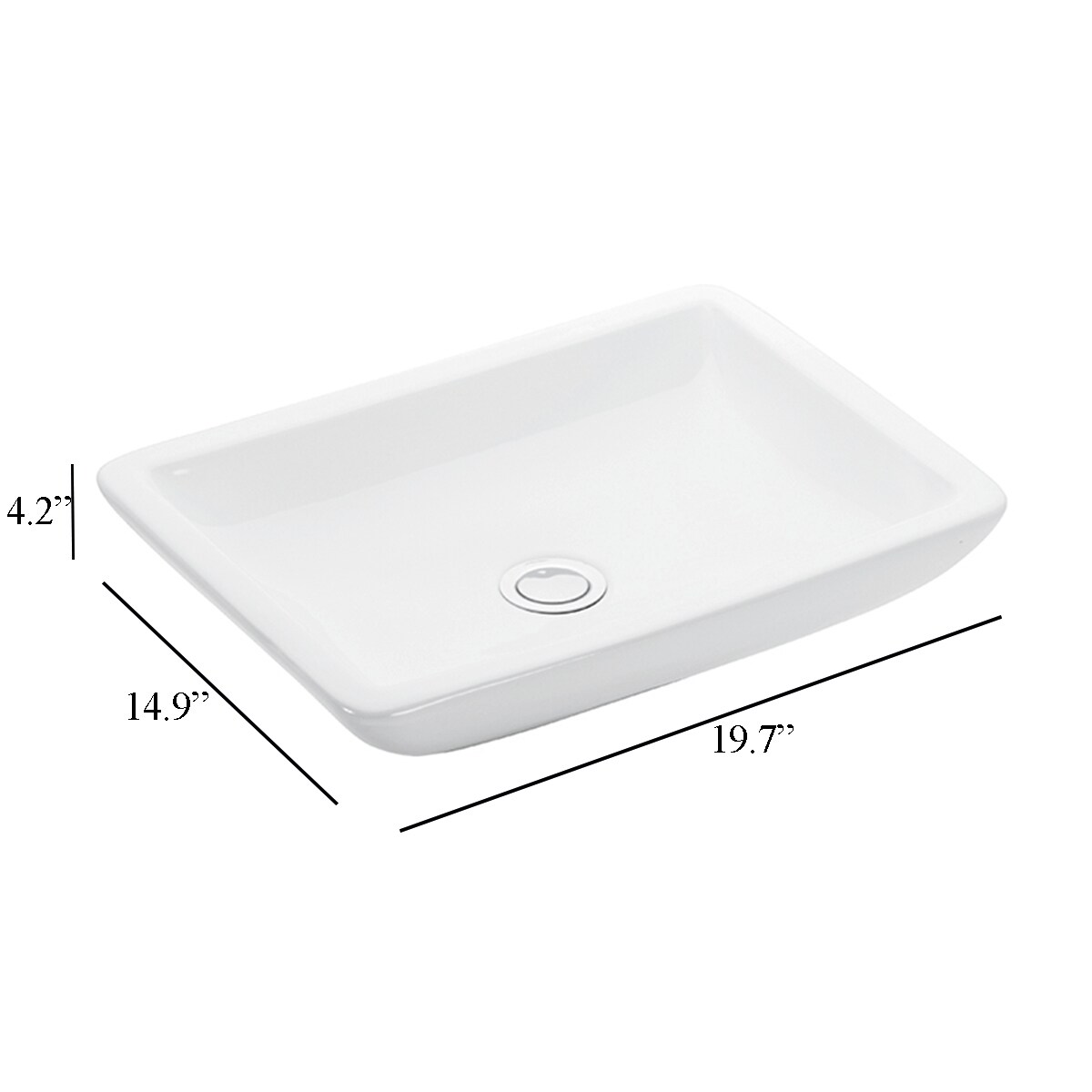 Ws Bath Collections Touch Ceramic White Ceramic Vessel Rectangular 