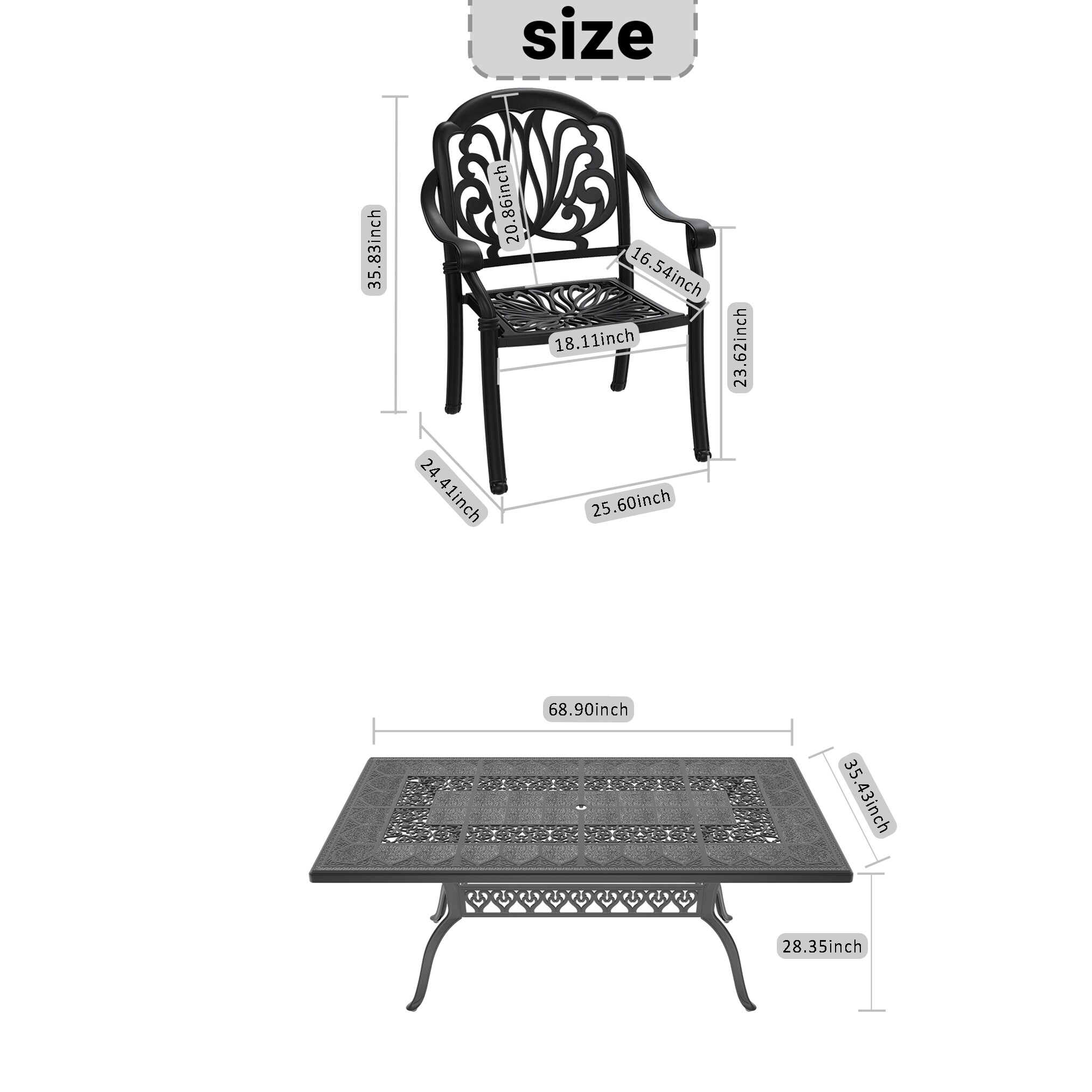 Kahomvis NICE-QP1092-157 Patio-Dining-Sets - View #4
