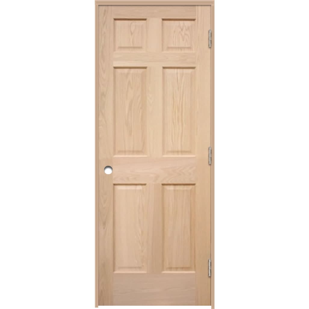 ReliaBilt Prehung 6-Panel Oak Interior Door (Common: 30-in X 80-in ...