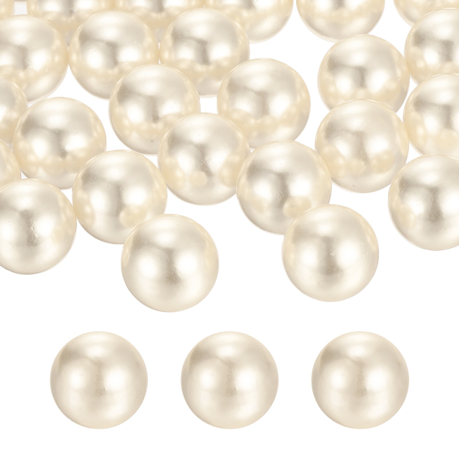 Unique Bargains - 100pcs 18mm Cream White Pearl Beads ABS Faux Pearls Vase Fillers 300g Ornament ...