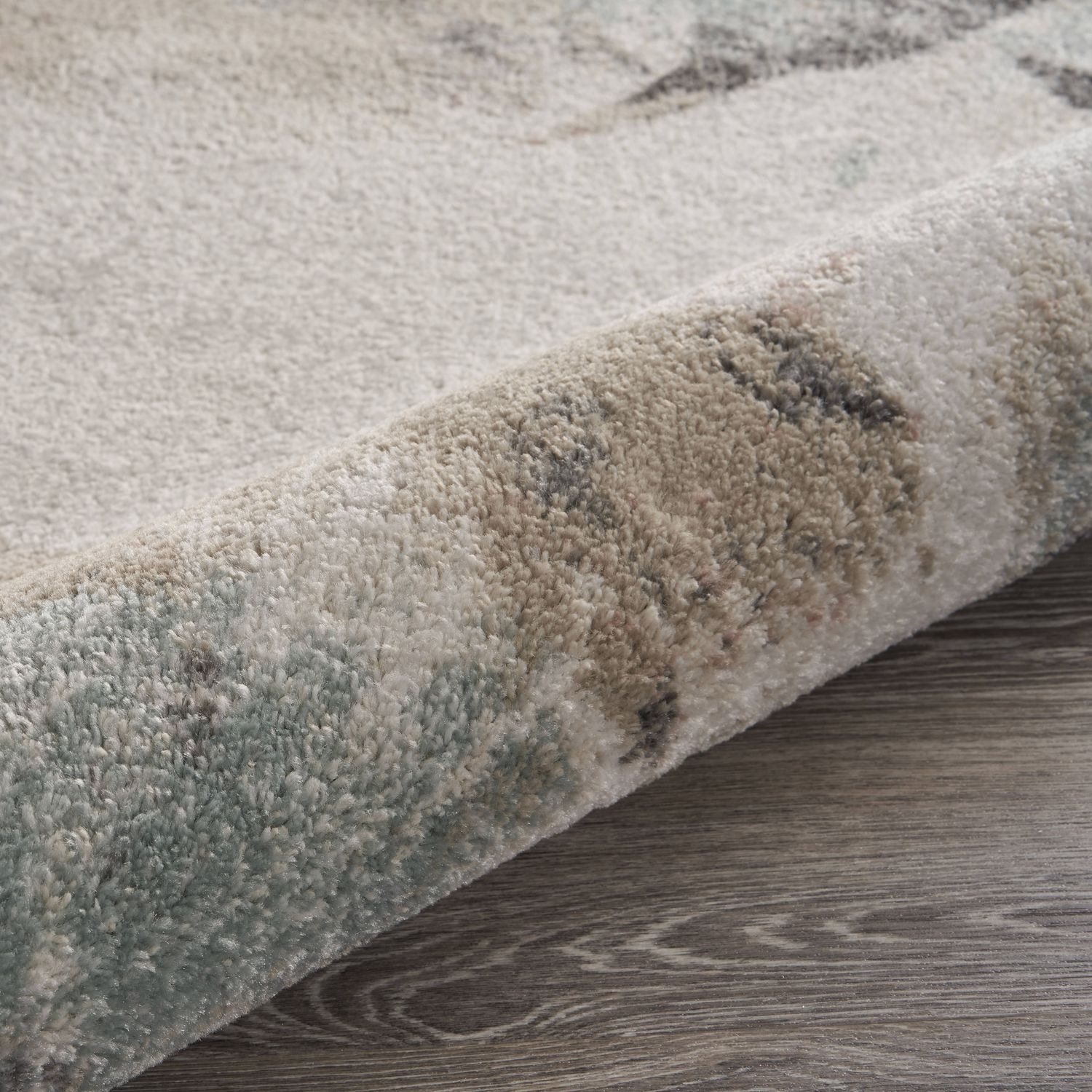 Reversible Blue Floral Synthetic Area Rug 5'2" x 7'2"