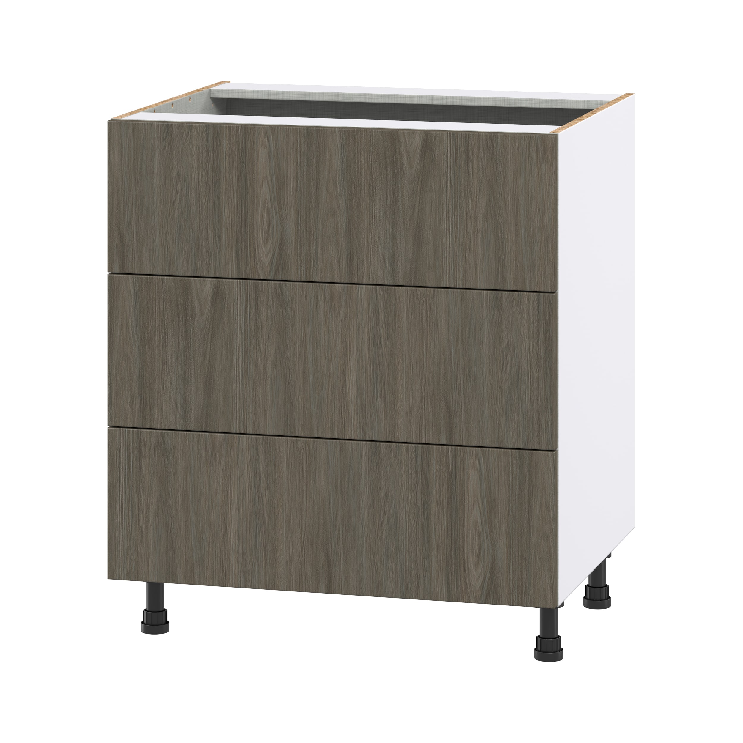 Hugo&Borg DSB3DA30-SA Savane 30-in W x 34.5-in H x 24-in D Textmel 3 -Drawers Drawer Base Fully assembled Cabinet (Flat Panel Slab)