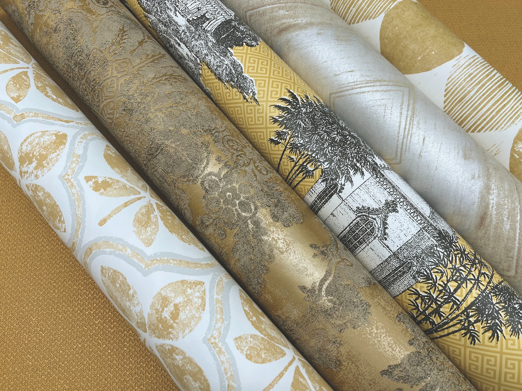 Magnolia Home ME1566 56-Sq. Feet Yellow Paper Geometric Prepasted Soak and Hang Wallpaper