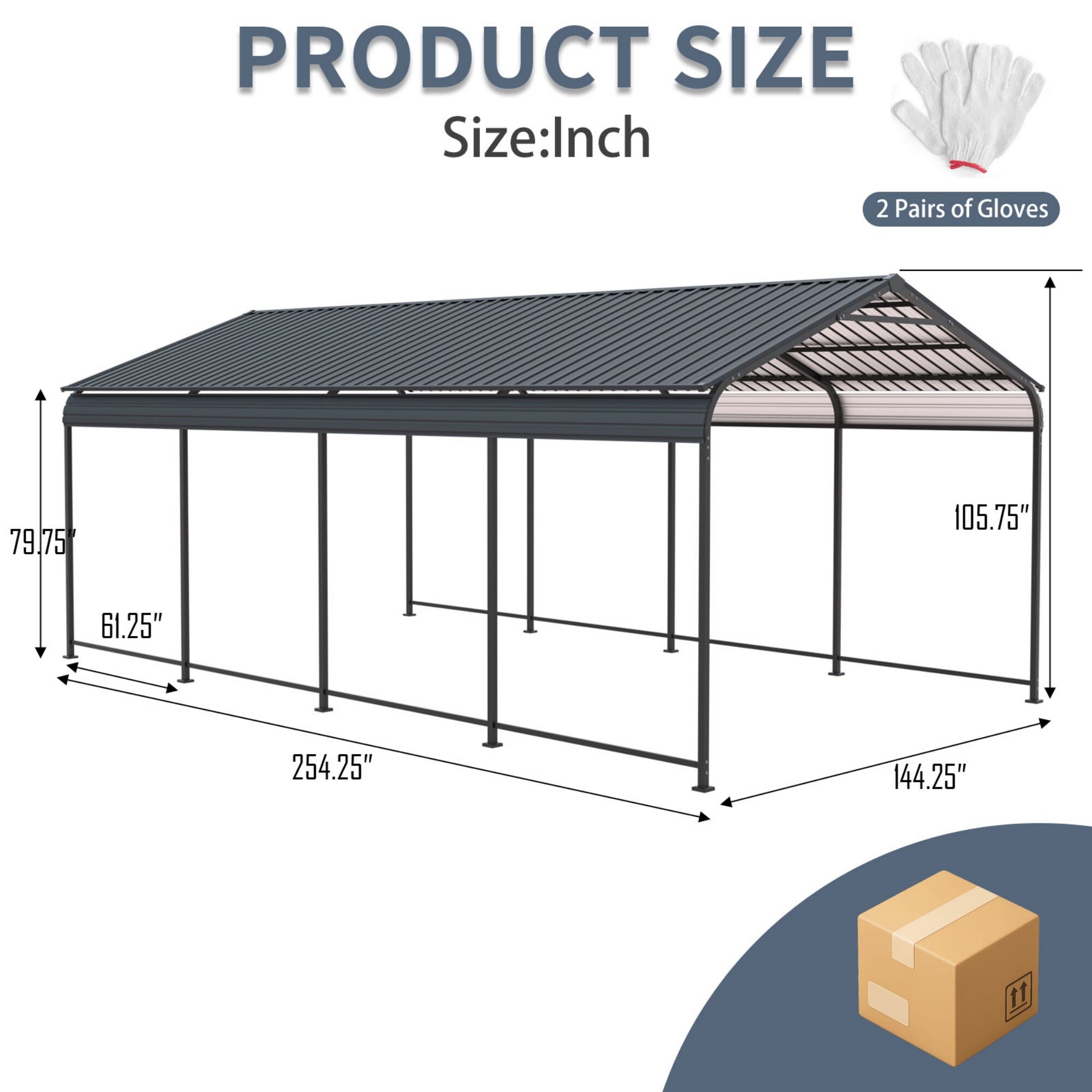 Wooakway FXLS0607-605B65 Carport-Covers - View #7