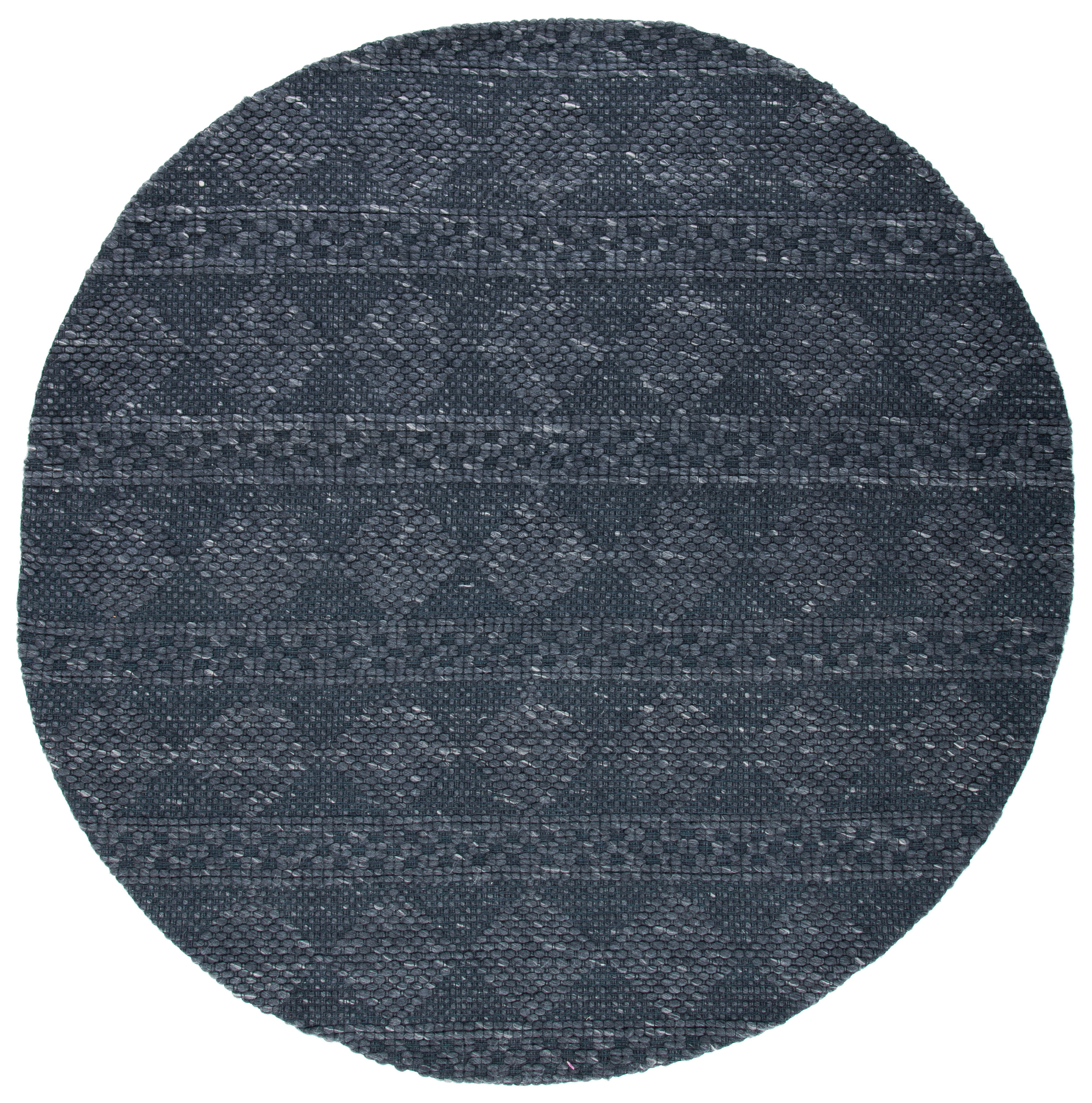 Safavieh MRB552H-7R Marbella Bjarnhild 7 x 7 (ft) Loomed Wool Charcoal Round Indoor Geometric Farmhouse/Cottage Area rug
